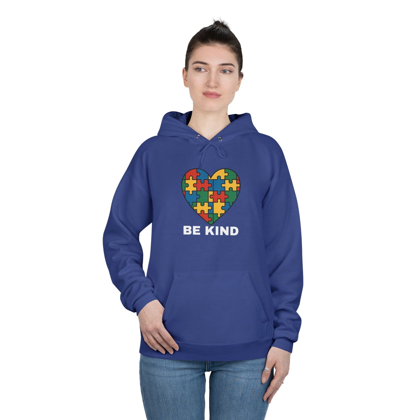 Autism Awareness Hoodie โ Kindness Puzzle Heart Eco-Friendly Unisex Sweatshirt