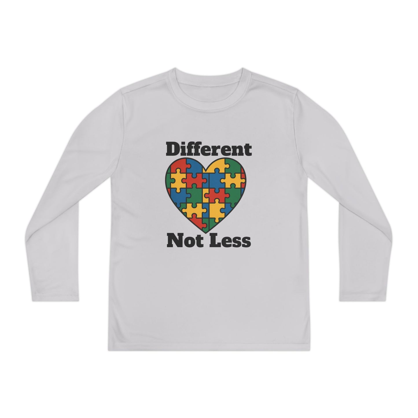 Youth Puzzle Heart Autism T-Shirt – Long Sleeve Supportive Top for Kids