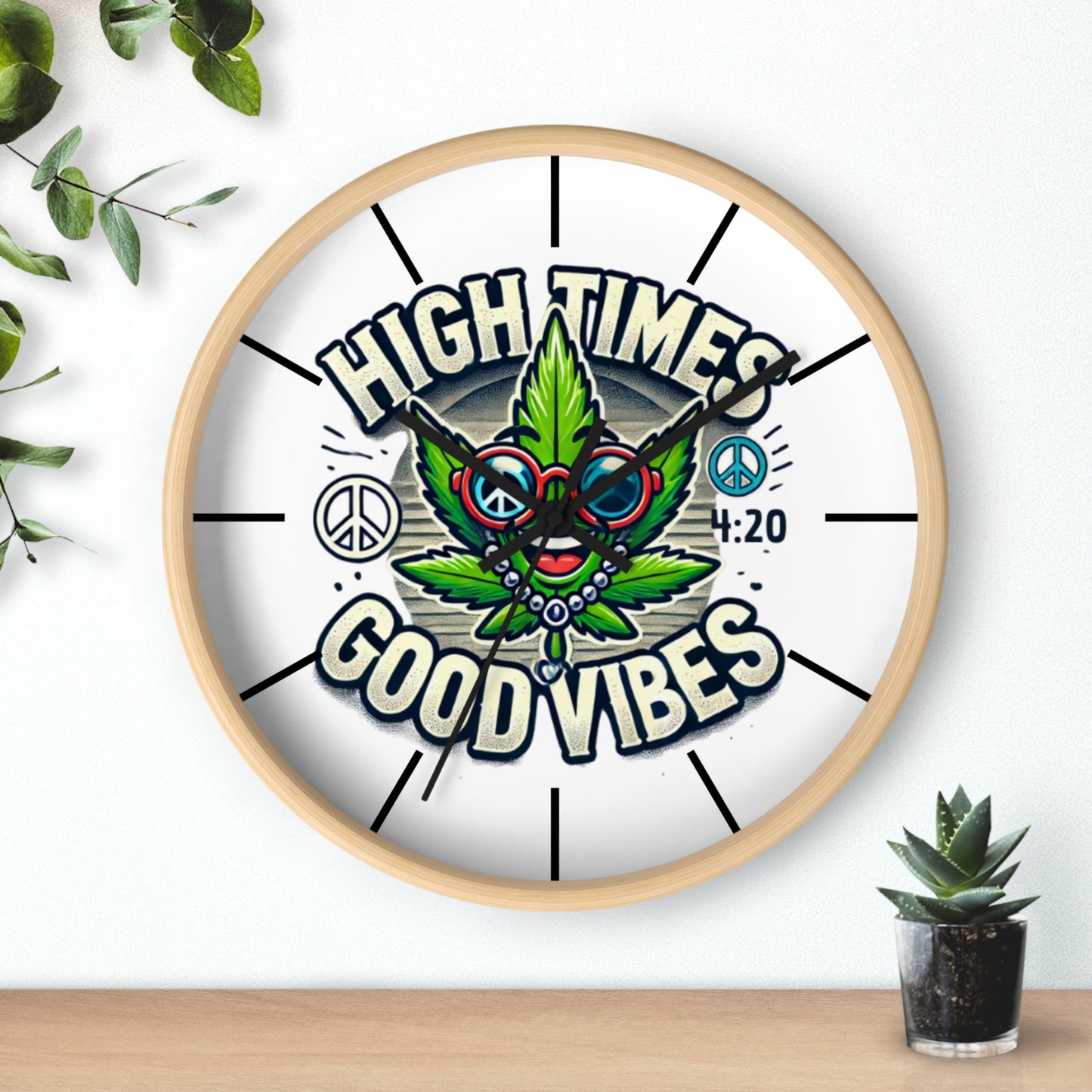 High AF Wall Clock – Trippy Weed Art, 420 Party Decor, Psychedelic Vibe for Chill Spaces