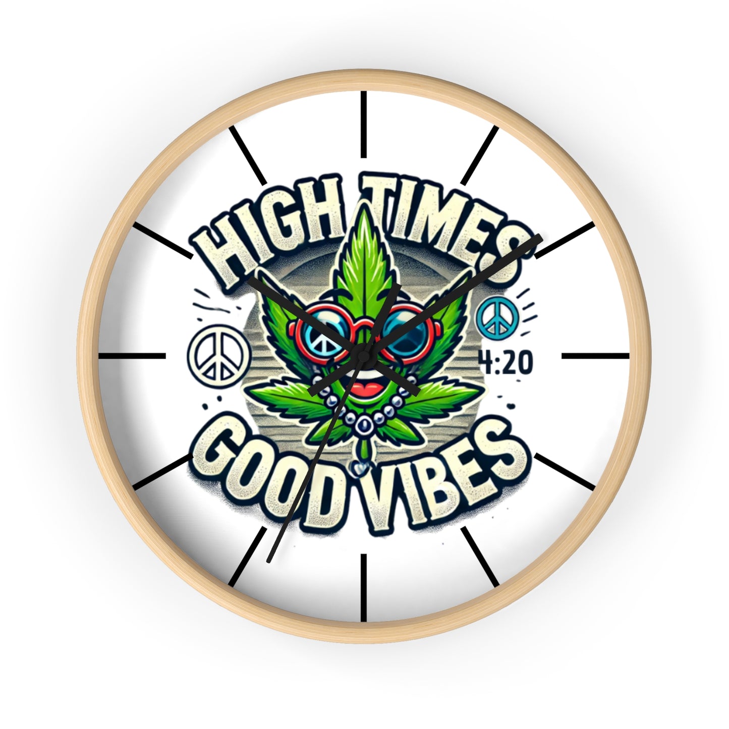 High AF Wall Clock – Trippy Weed Art, 420 Party Decor, Psychedelic Vibe for Chill Spaces