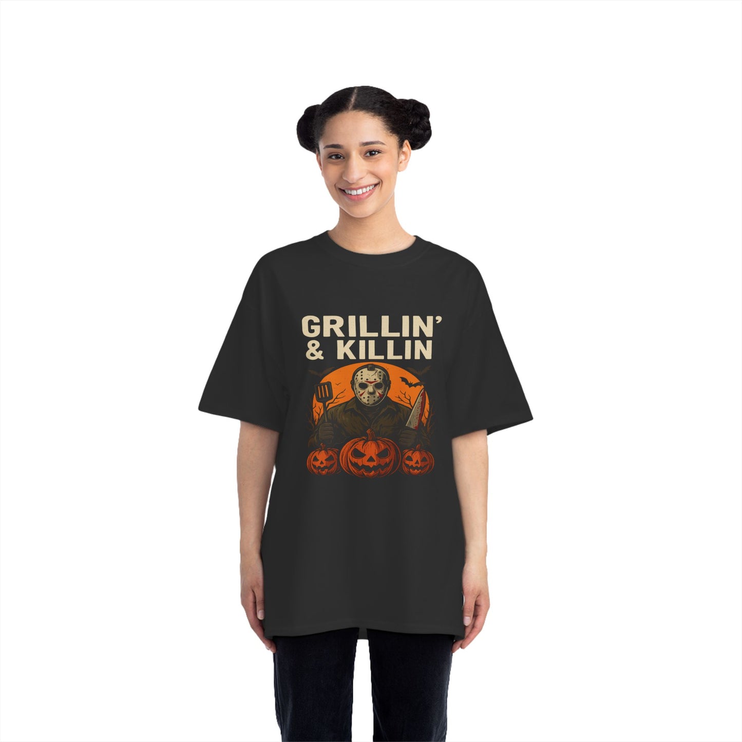 Halloween Grillin' & Killin' T-Shirt, Funny BBQ Shirt, Spooky Cookout Tee, Fall Celebration Apparel, Horror Fan Gift