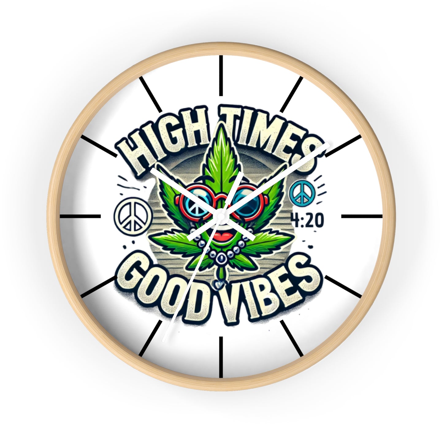 High AF Wall Clock – Trippy Weed Art, 420 Party Decor, Psychedelic Vibe for Chill Spaces