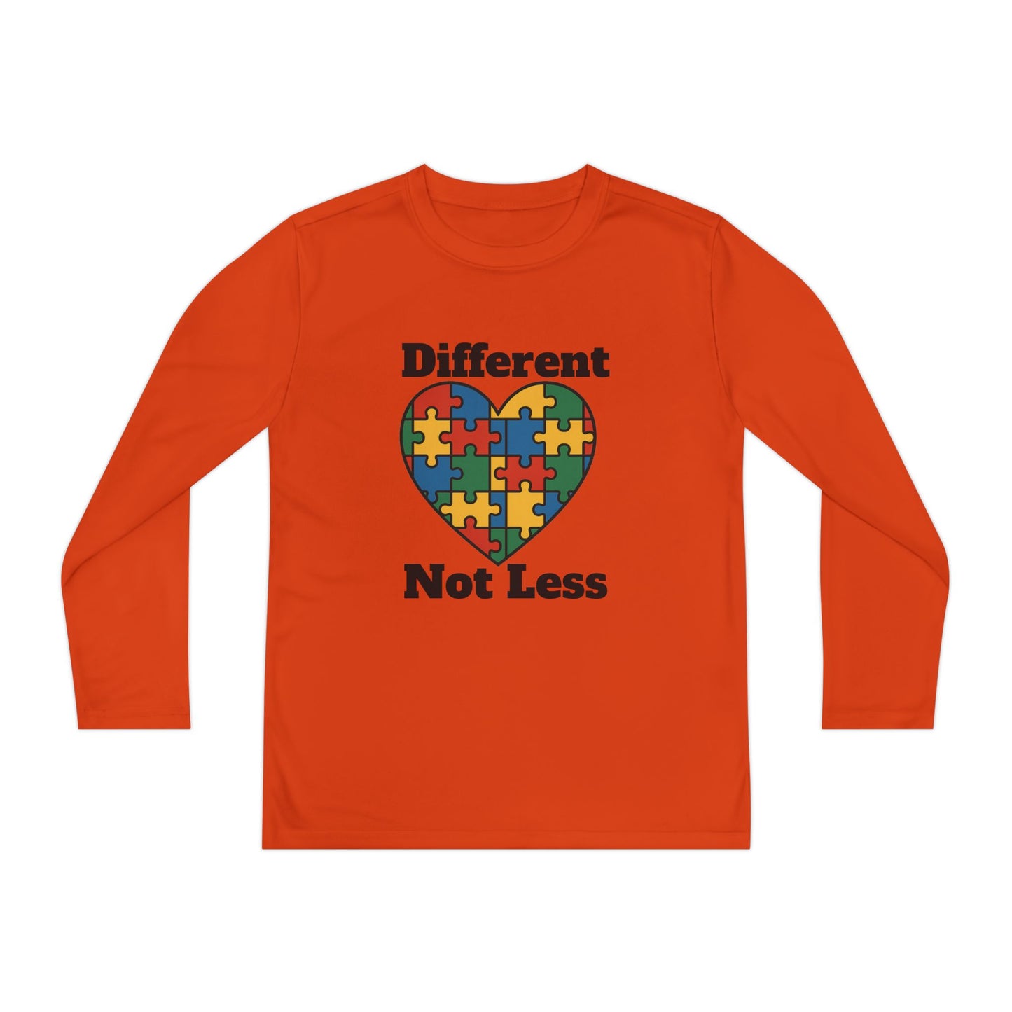 Youth Puzzle Heart Autism T-Shirt – Long Sleeve Supportive Top for Kids