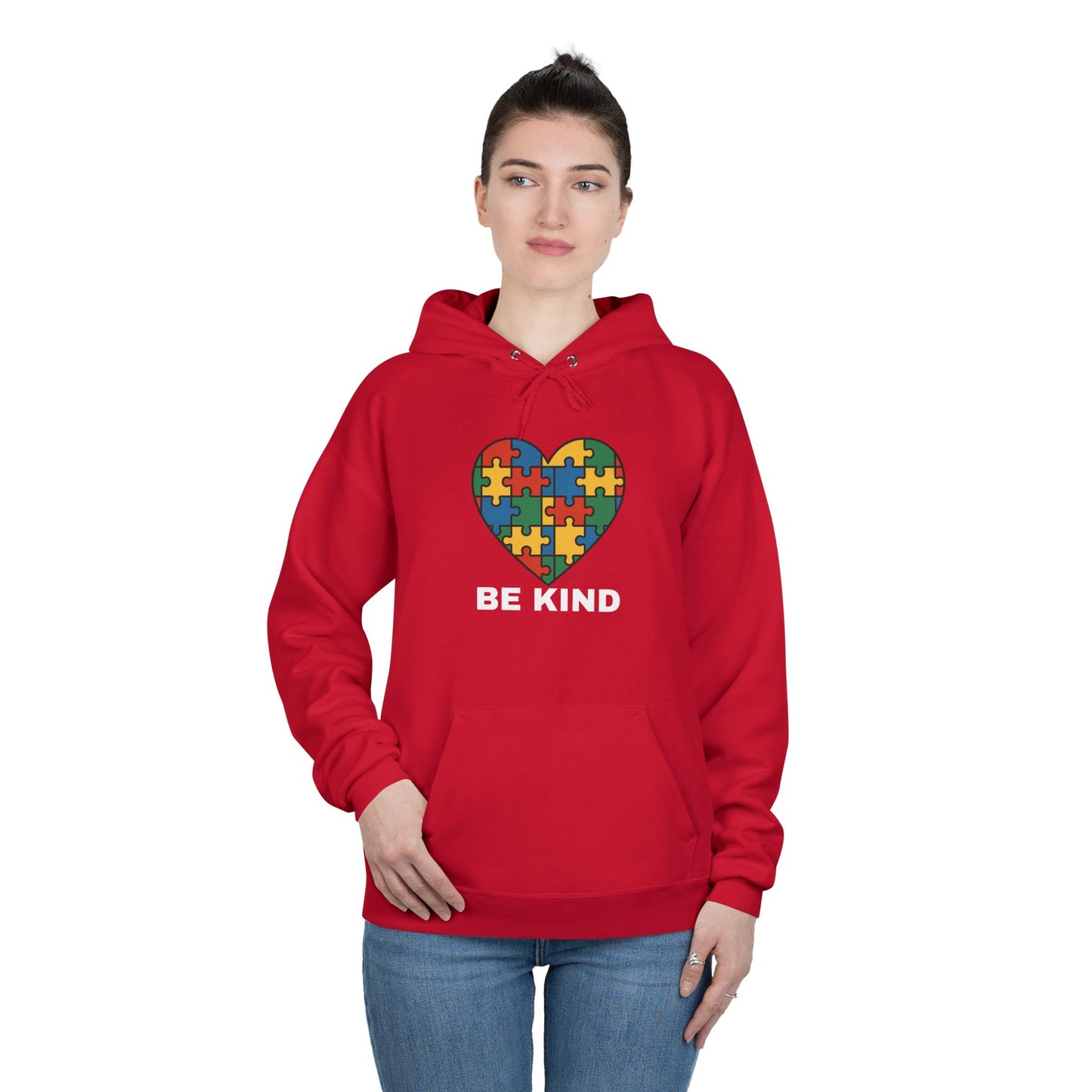 Autism Awareness Hoodie โ Kindness Puzzle Heart Eco-Friendly Unisex Sweatshirt