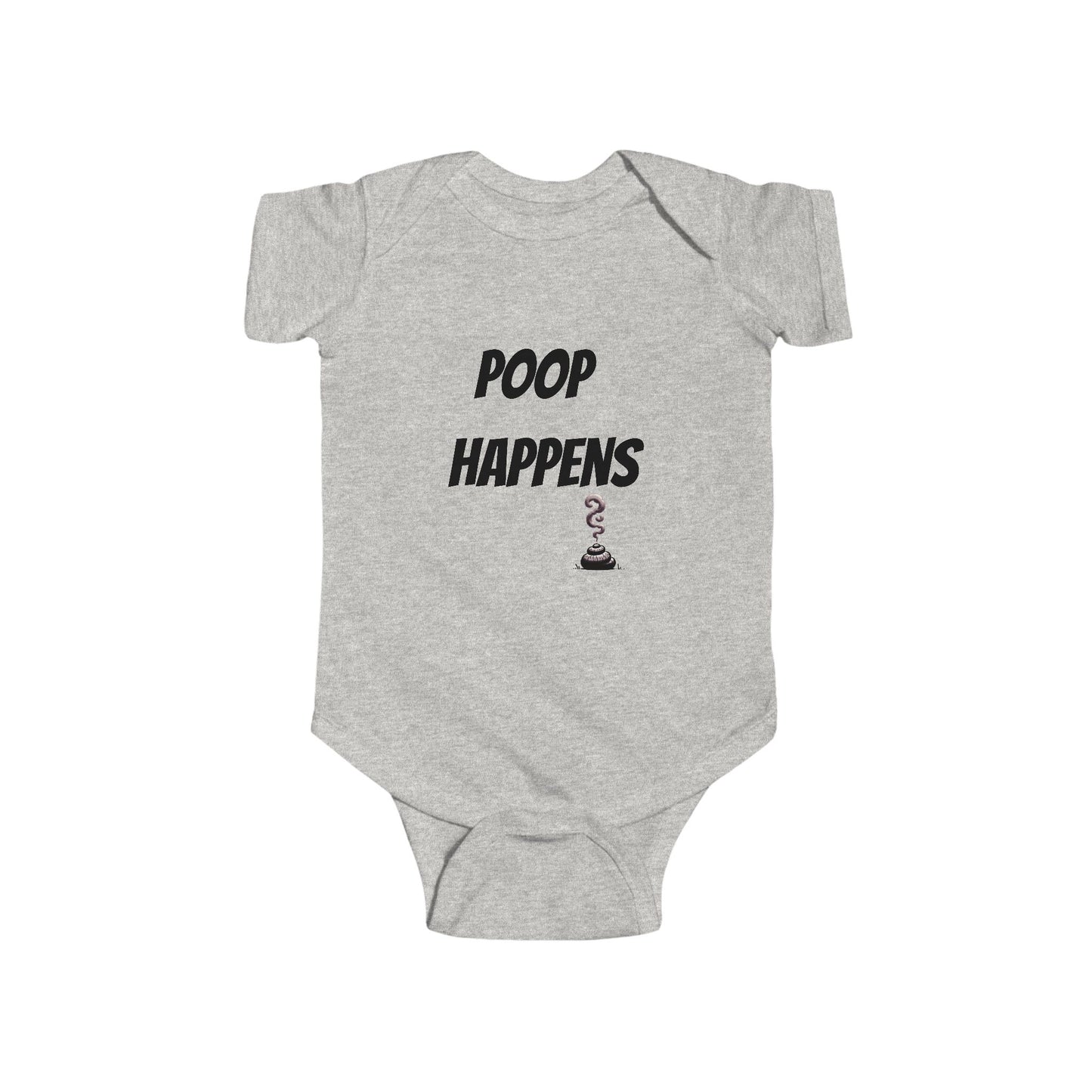 Funny Baby Onesie – “Poop Happens” Infant Bodysuit, Cute Newborn Gift