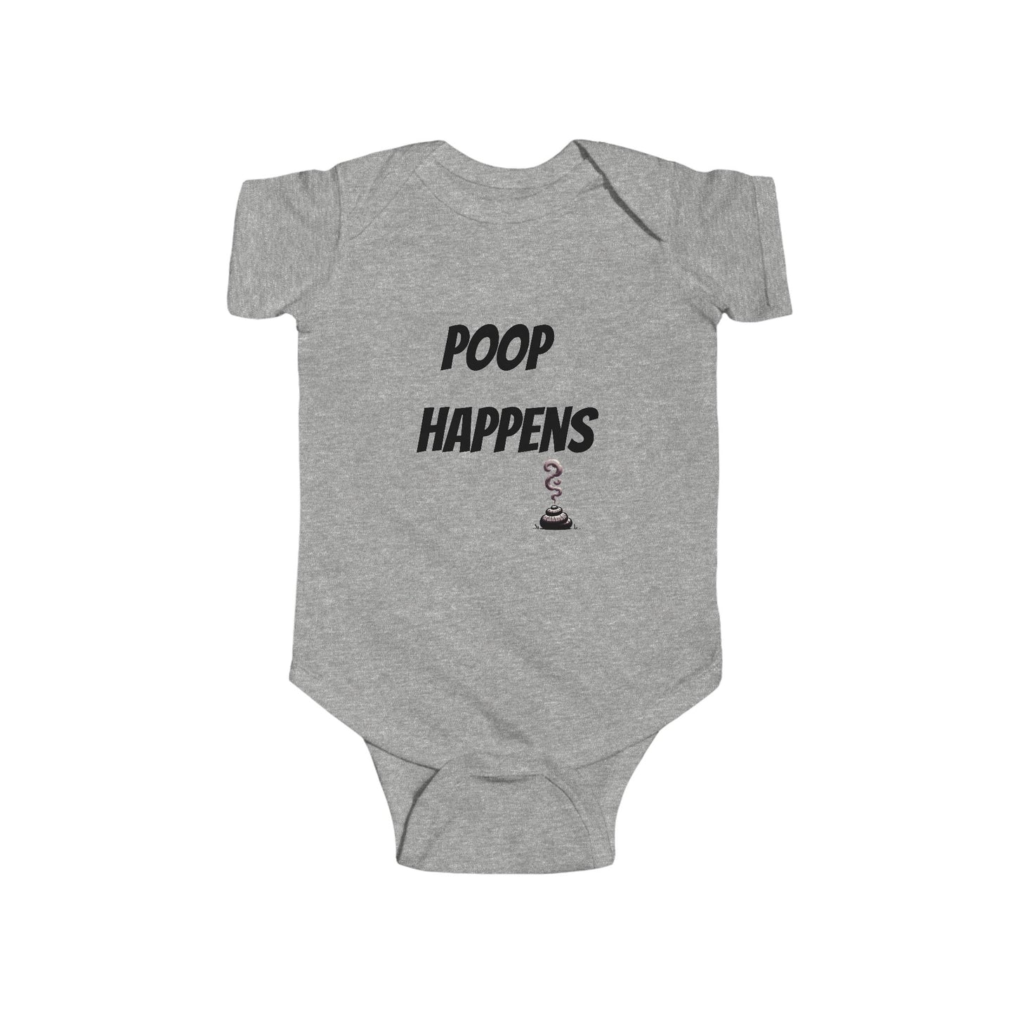 Funny Baby Onesie – “Poop Happens” Infant Bodysuit, Cute Newborn Gift