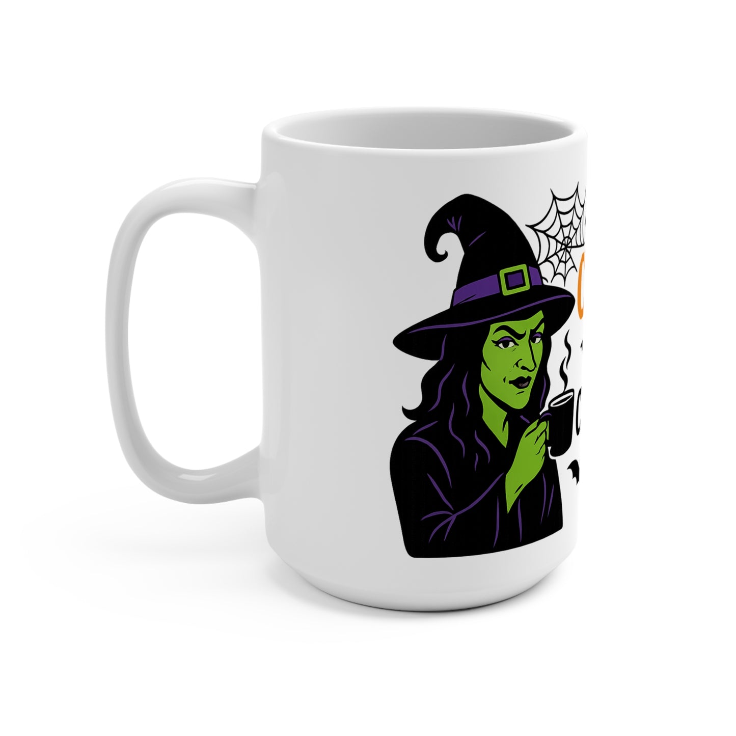 Caffeine & Cauldrons Halloween Mug | Sassy Witch Coffee Cup, Spooky Season Drinkware