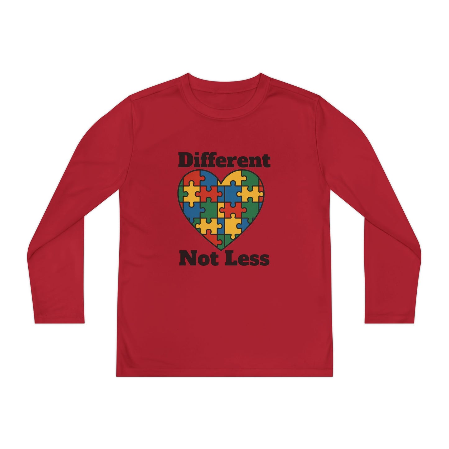 Youth Puzzle Heart Autism T-Shirt – Long Sleeve Supportive Top for Kids