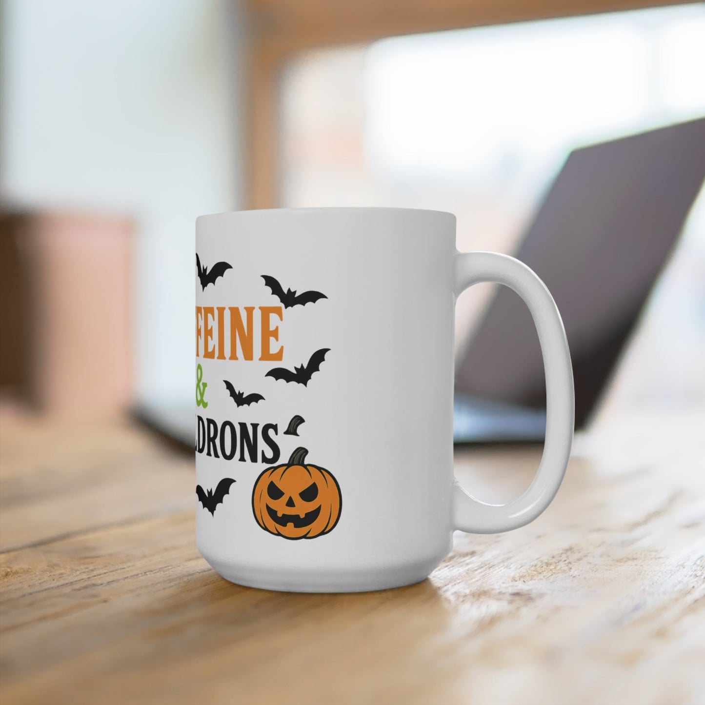 Caffeine & Cauldrons Halloween Mug | Sassy Witch Coffee Cup, Spooky Season Drinkware