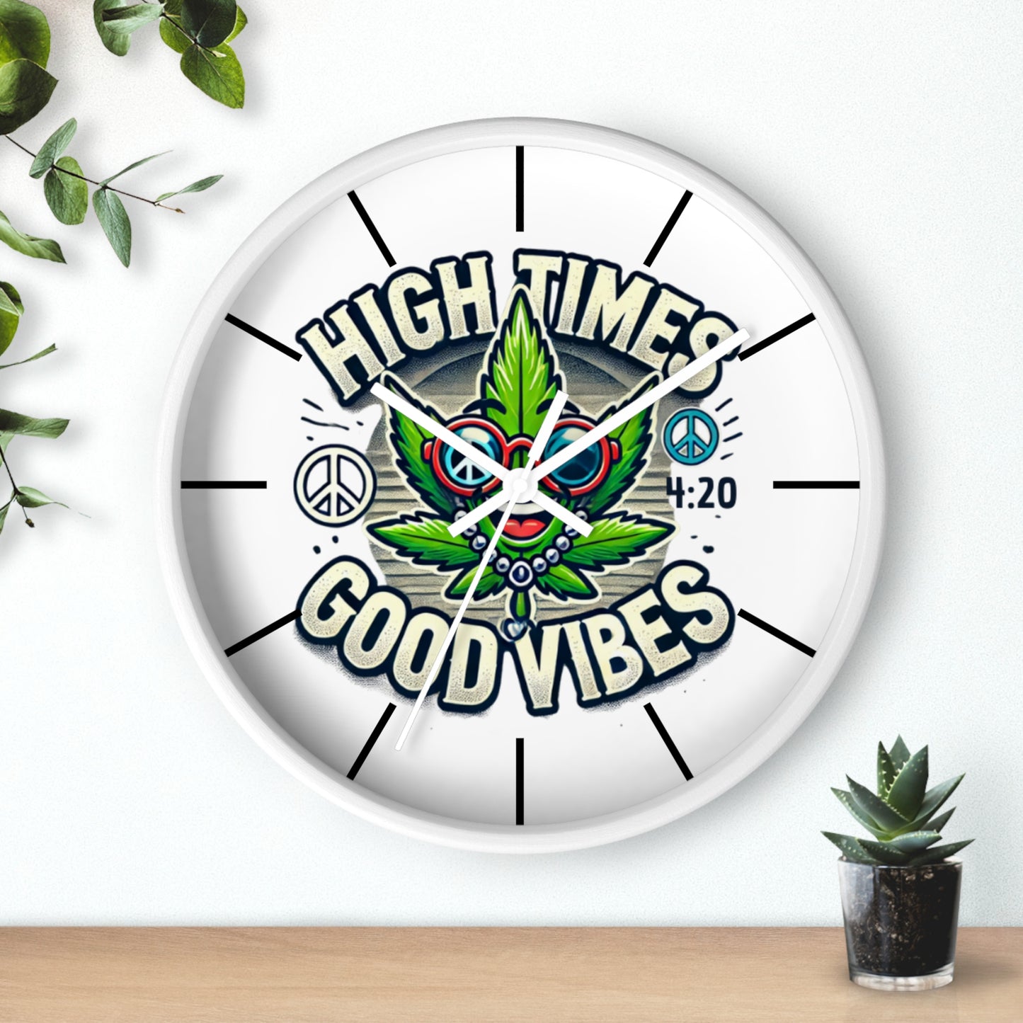 High AF Wall Clock – Trippy Weed Art, 420 Party Decor, Psychedelic Vibe for Chill Spaces