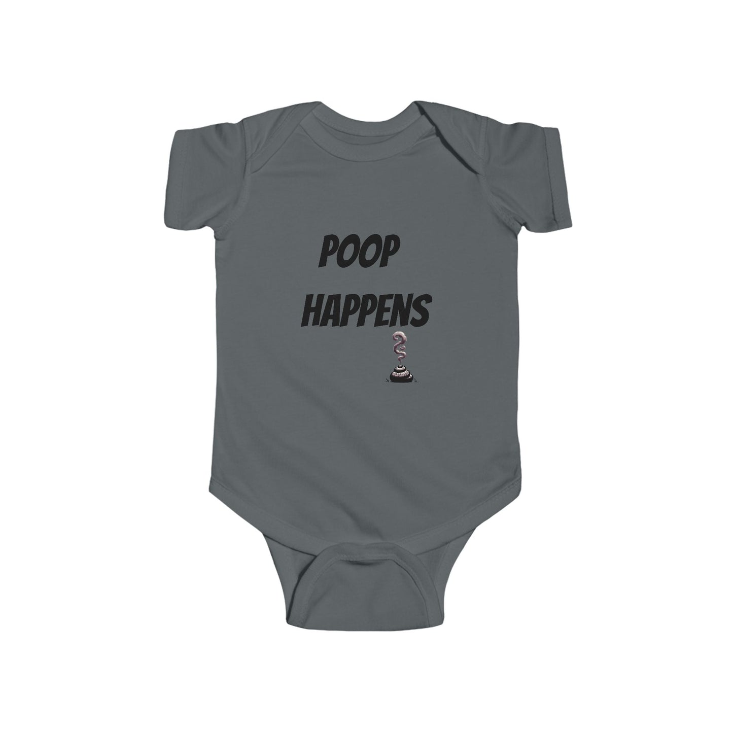 Funny Baby Onesie – “Poop Happens” Infant Bodysuit, Cute Newborn Gift
