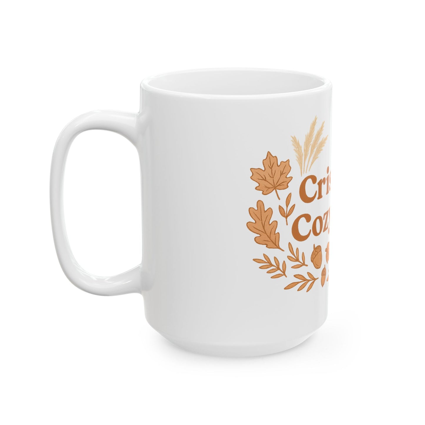 Cozy Fall Mug | Crisp Air Cozy Vibes Ceramic Cup, Autumn Drinkware
