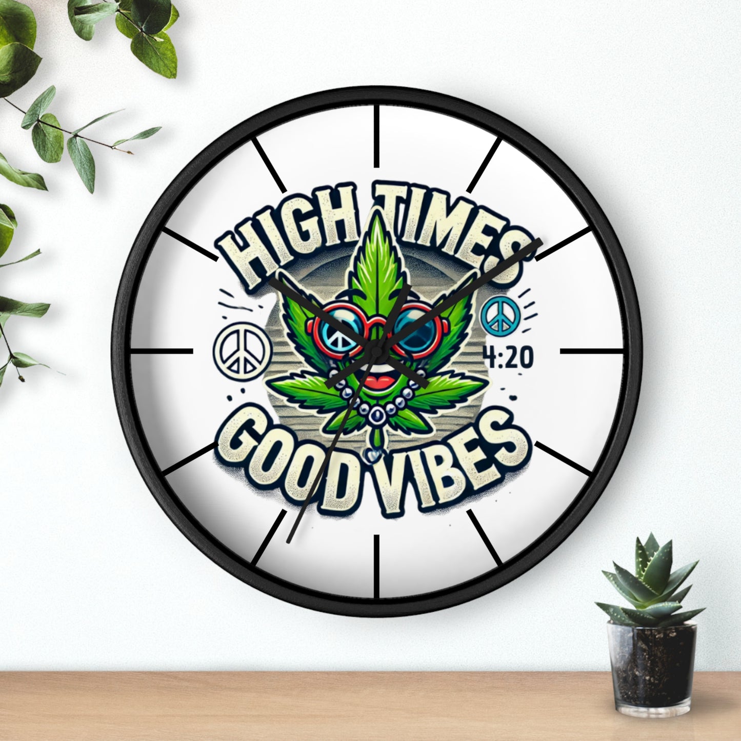 High AF Wall Clock – Trippy Weed Art, 420 Party Decor, Psychedelic Vibe for Chill Spaces