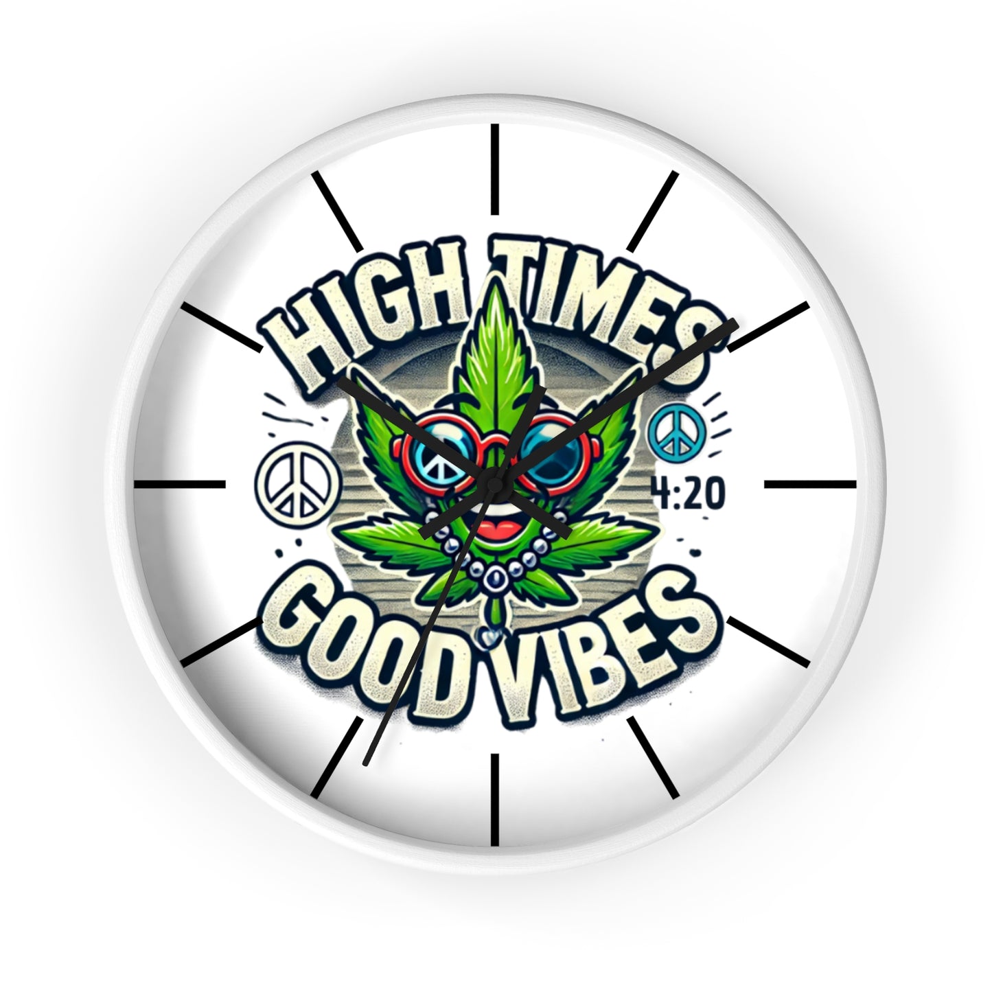 High AF Wall Clock – Trippy Weed Art, 420 Party Decor, Psychedelic Vibe for Chill Spaces