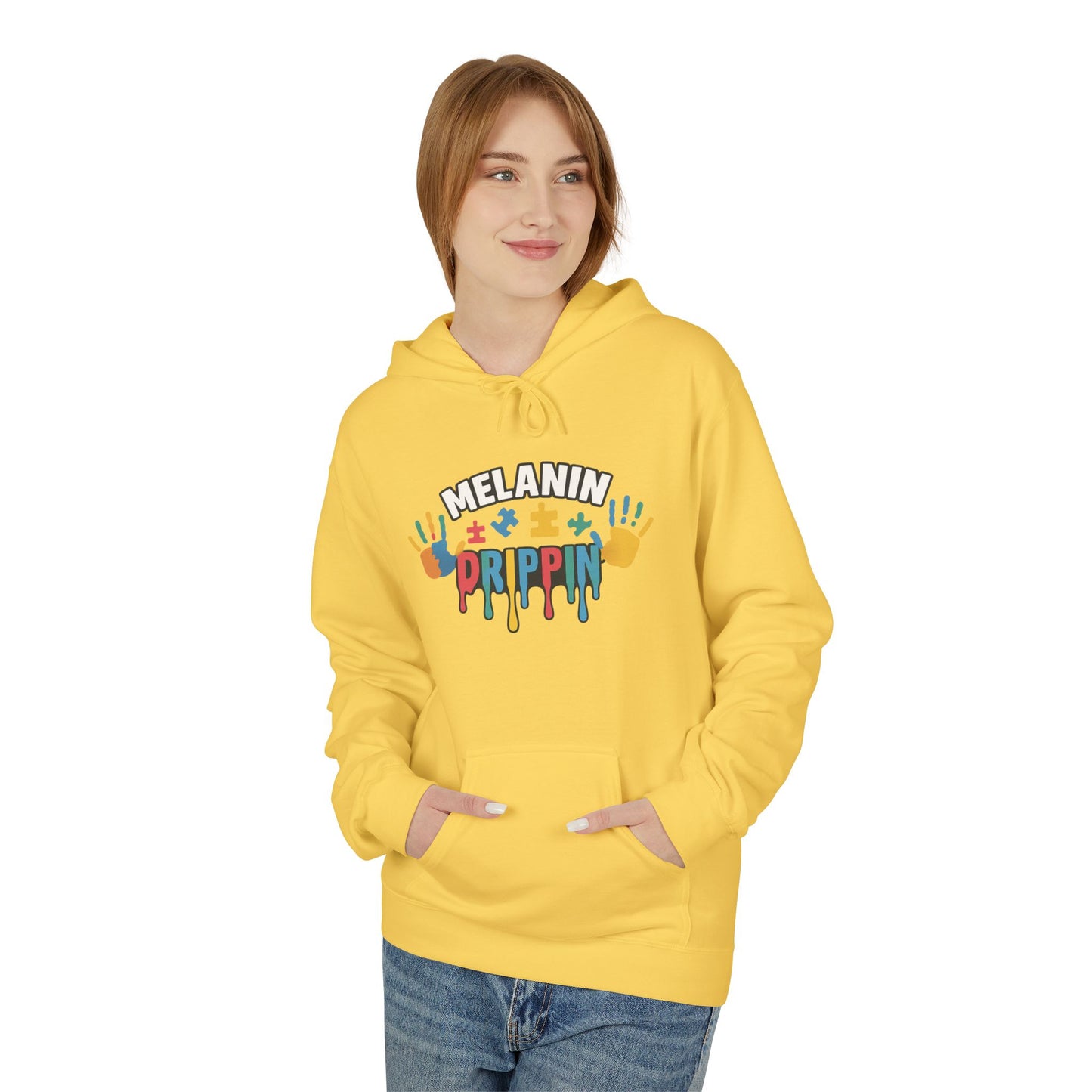 Melanin Poppin' Fleece Hoodie – All-Season Comfort & Inclusive Style