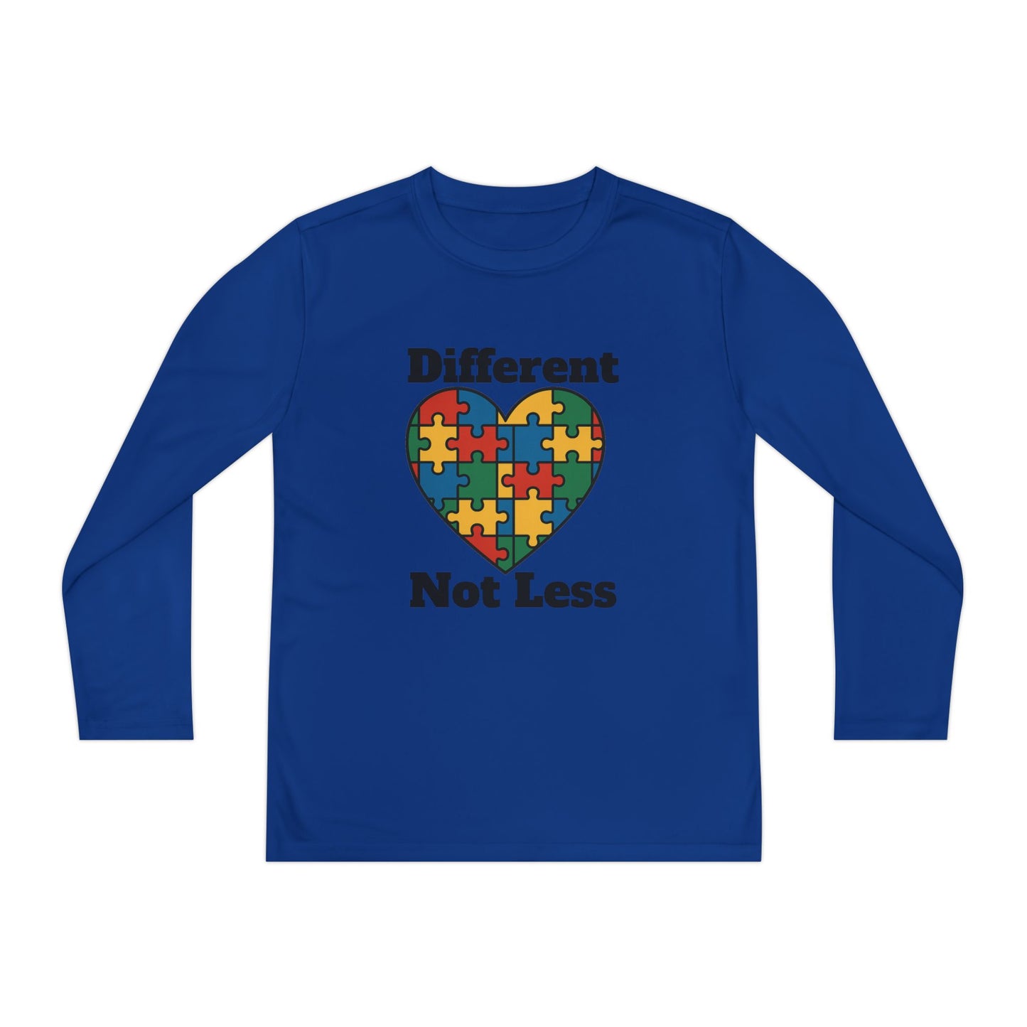 Youth Puzzle Heart Autism T-Shirt – Long Sleeve Supportive Top for Kids