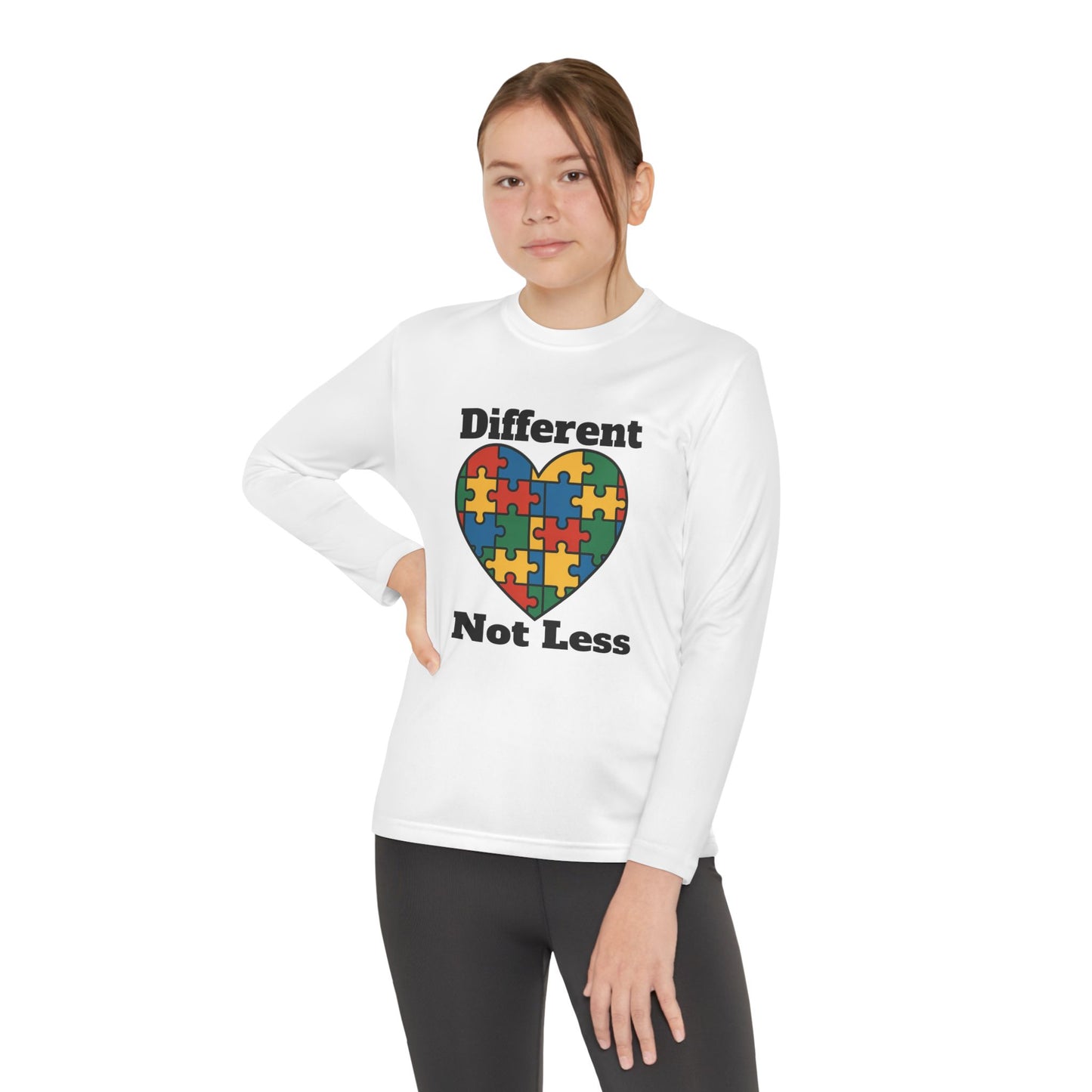 Youth Puzzle Heart Autism T-Shirt – Long Sleeve Supportive Top for Kids