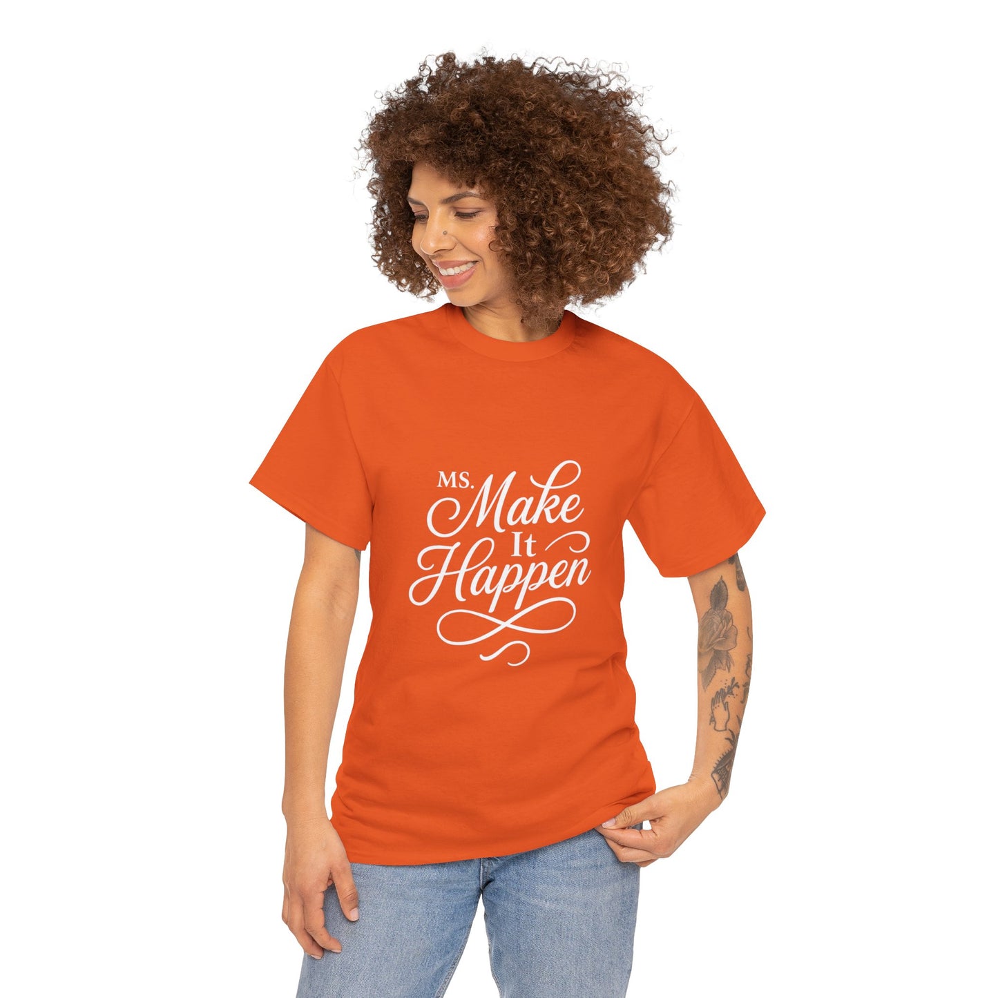 Ms.Makeithappen Graphic Tee. T-Shirt, Casual Streetwear, Fun Everyday Top, Bold Gift Idea
