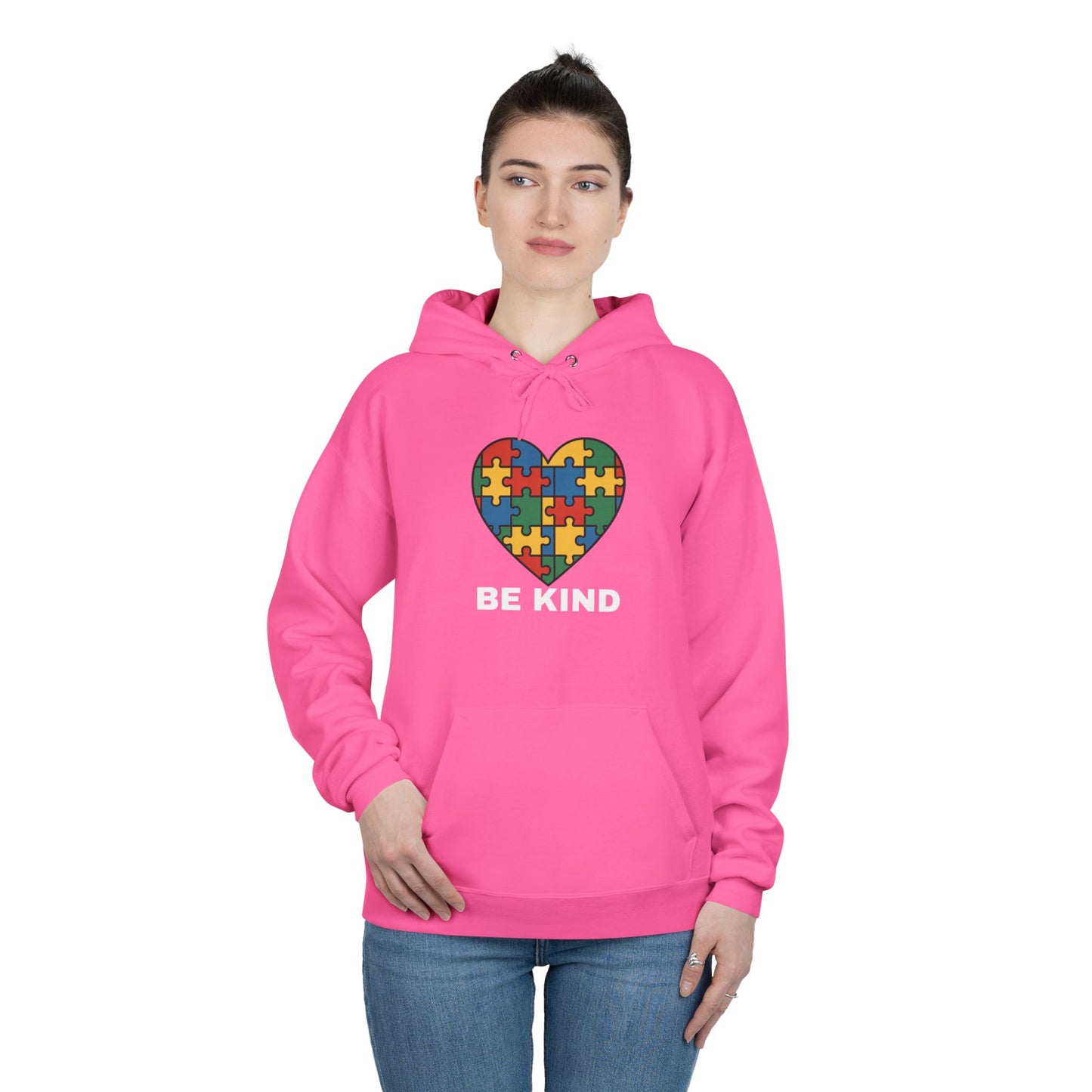 Autism Awareness Hoodie โ Kindness Puzzle Heart Eco-Friendly Unisex Sweatshirt