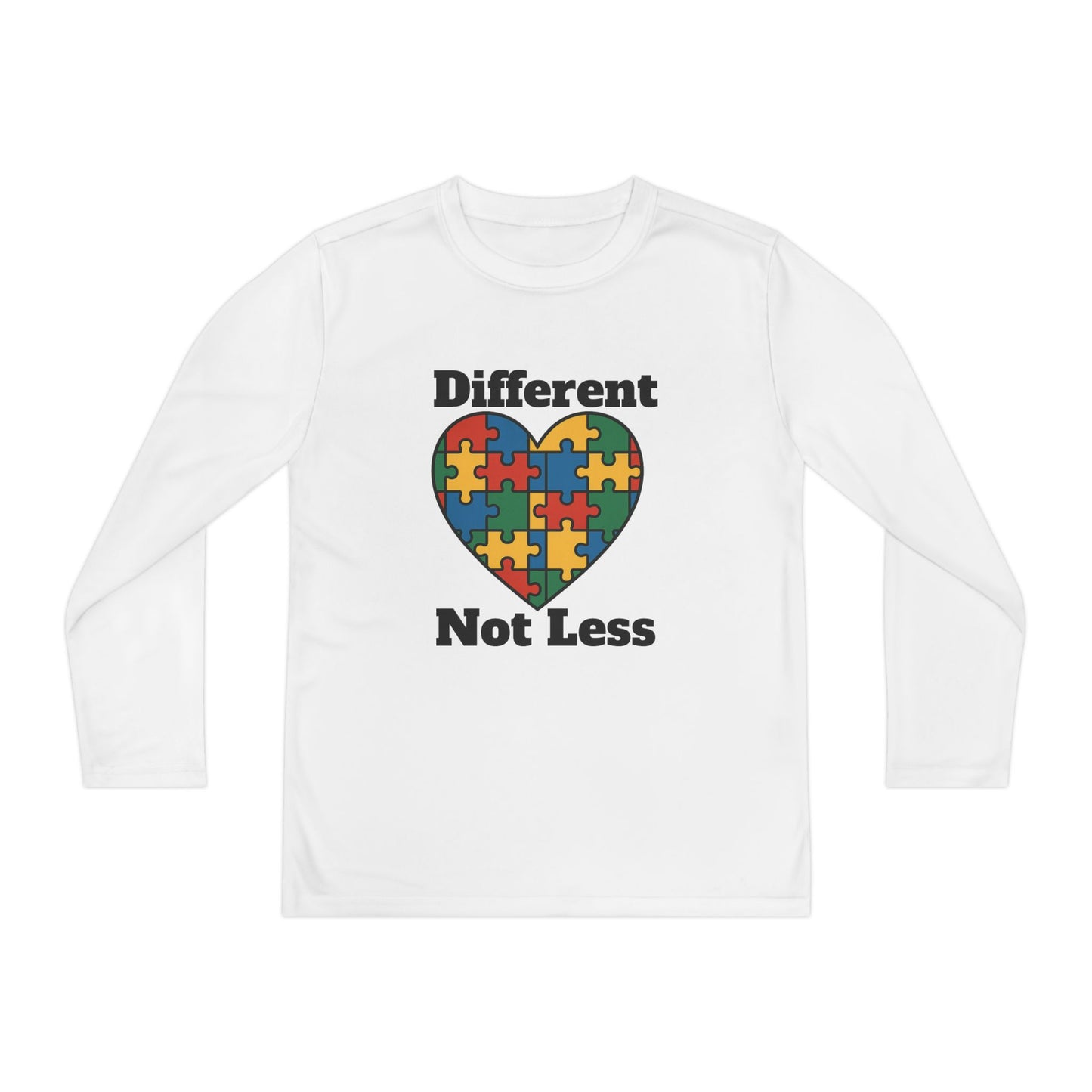 Youth Puzzle Heart Autism T-Shirt – Long Sleeve Supportive Top for Kids