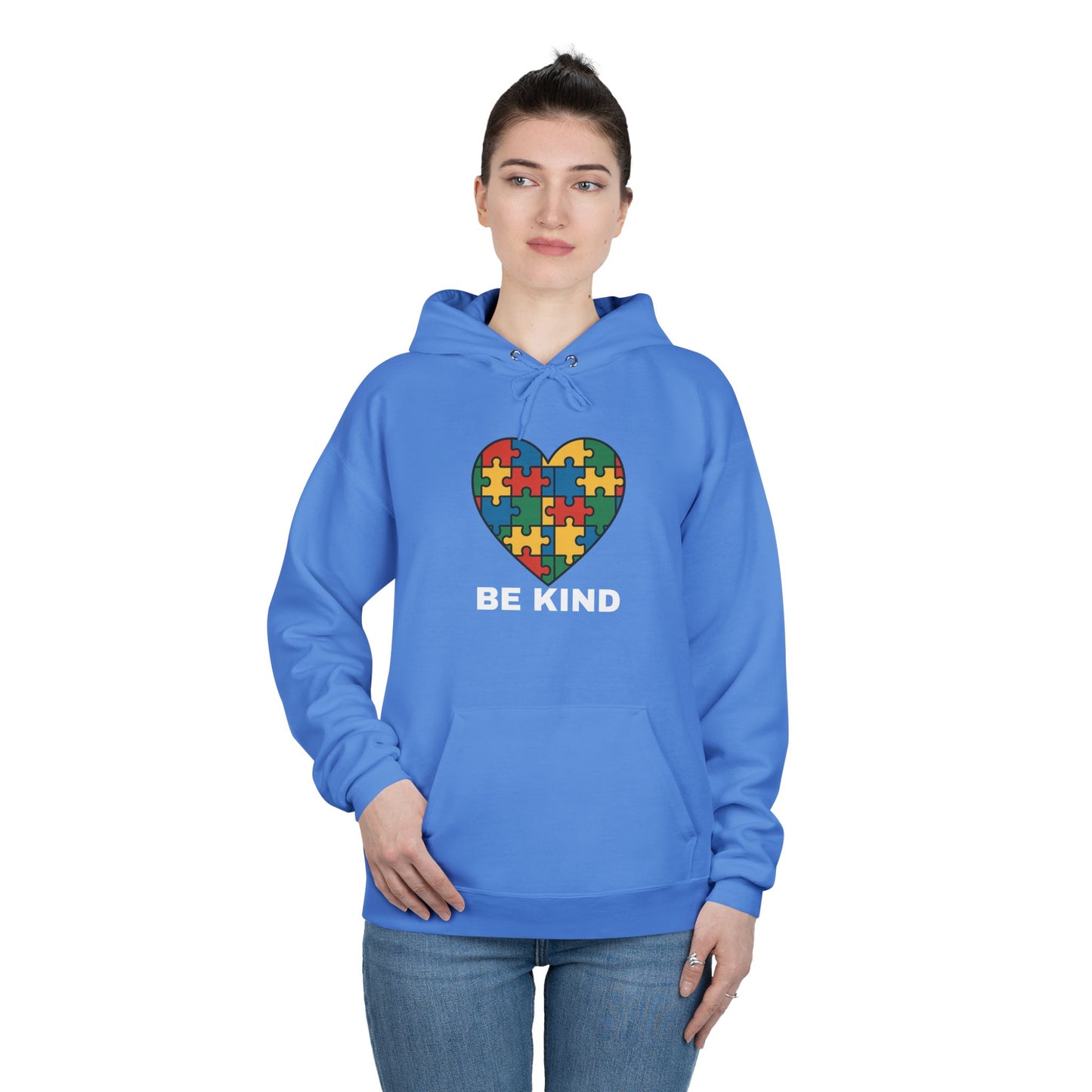 Autism Awareness Hoodie โ Kindness Puzzle Heart Eco-Friendly Unisex Sweatshirt