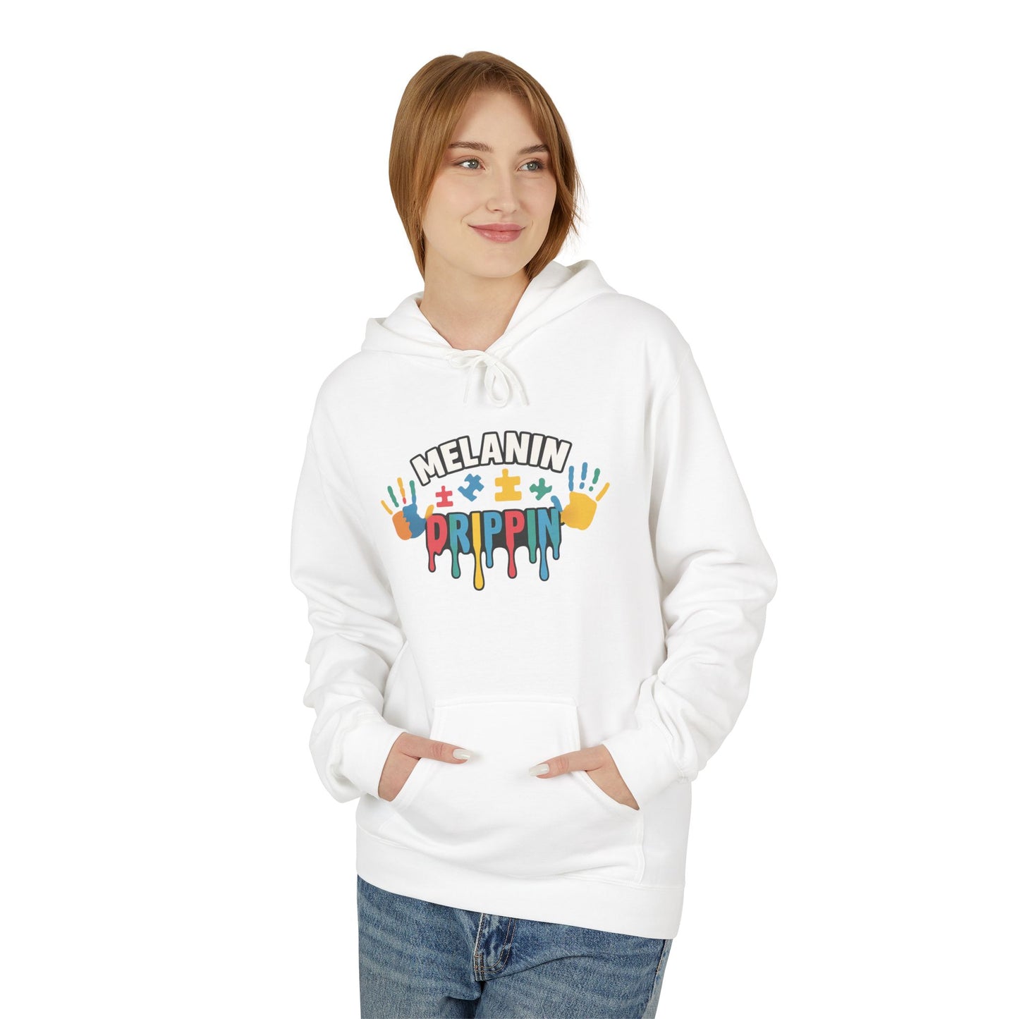 Melanin Poppin' Fleece Hoodie – All-Season Comfort & Inclusive Style