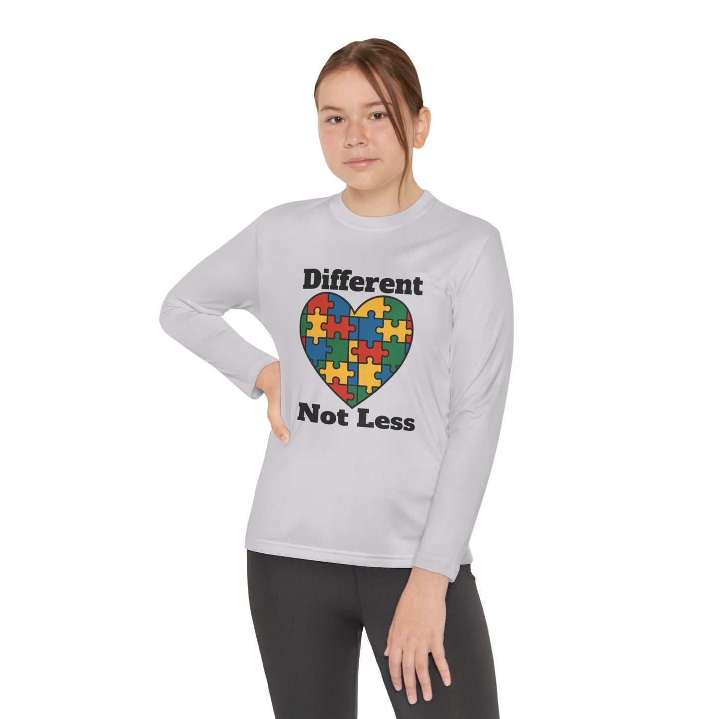 Youth Puzzle Heart Autism T-Shirt – Long Sleeve Supportive Top for Kids