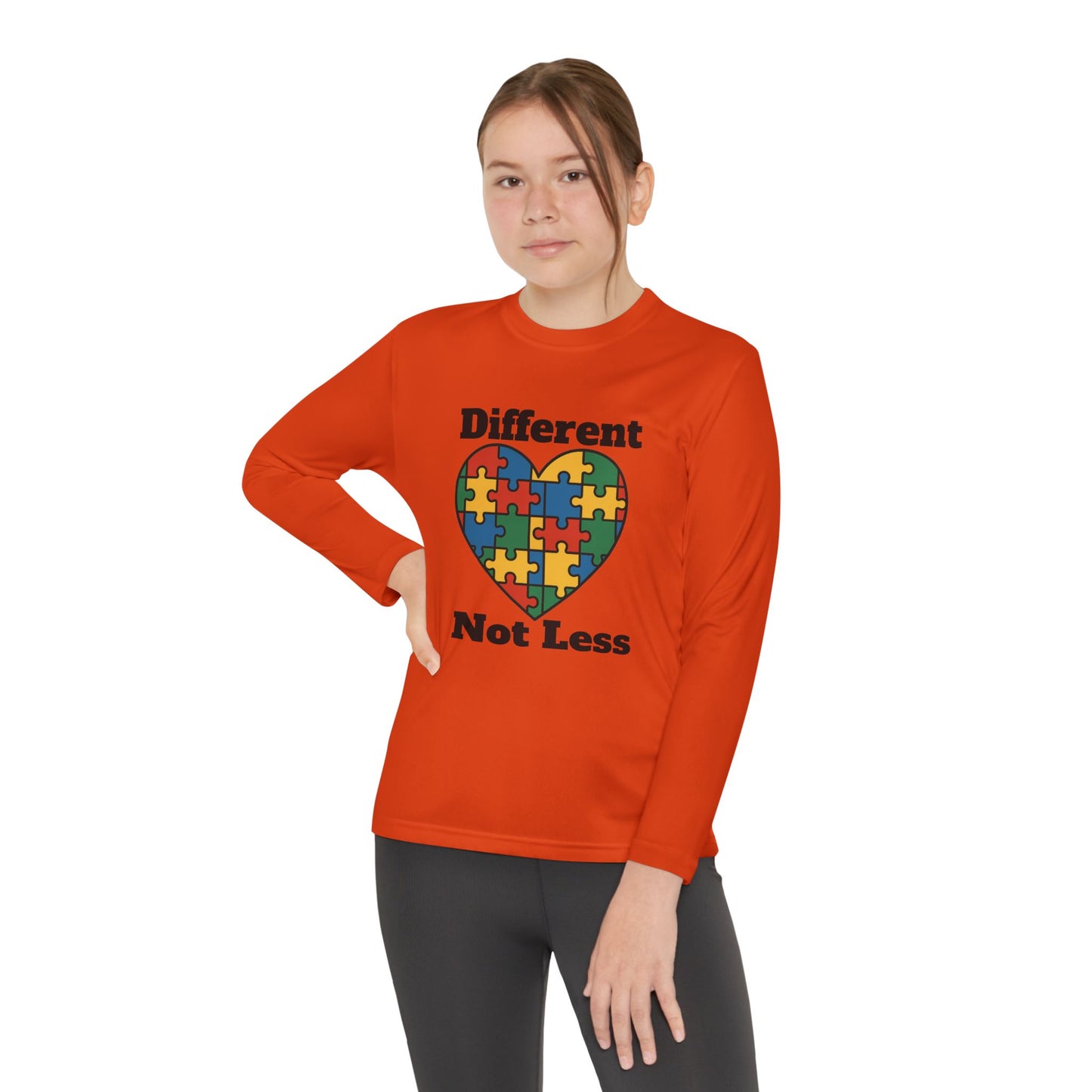 Youth Puzzle Heart Autism T-Shirt – Long Sleeve Supportive Top for Kids