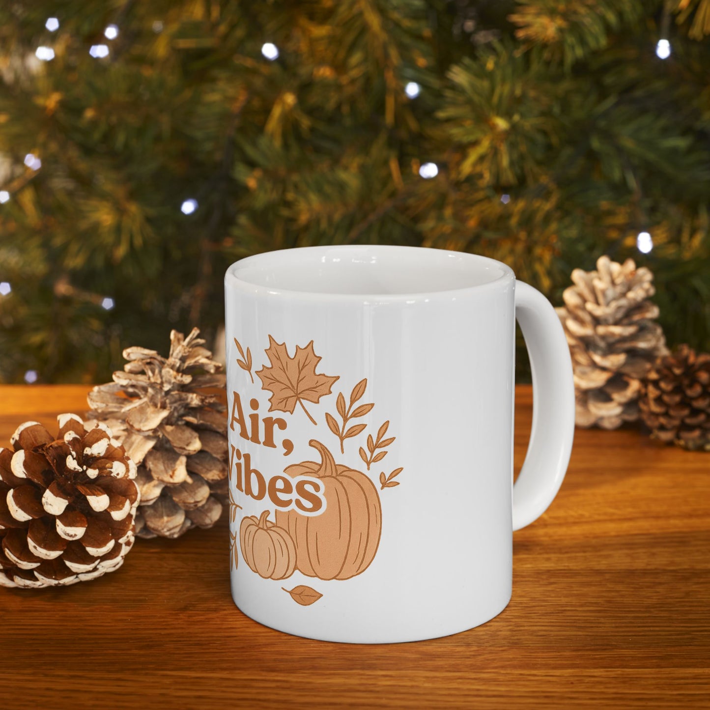 Cozy Fall Mug | Crisp Air Cozy Vibes Ceramic Cup, Autumn Drinkware