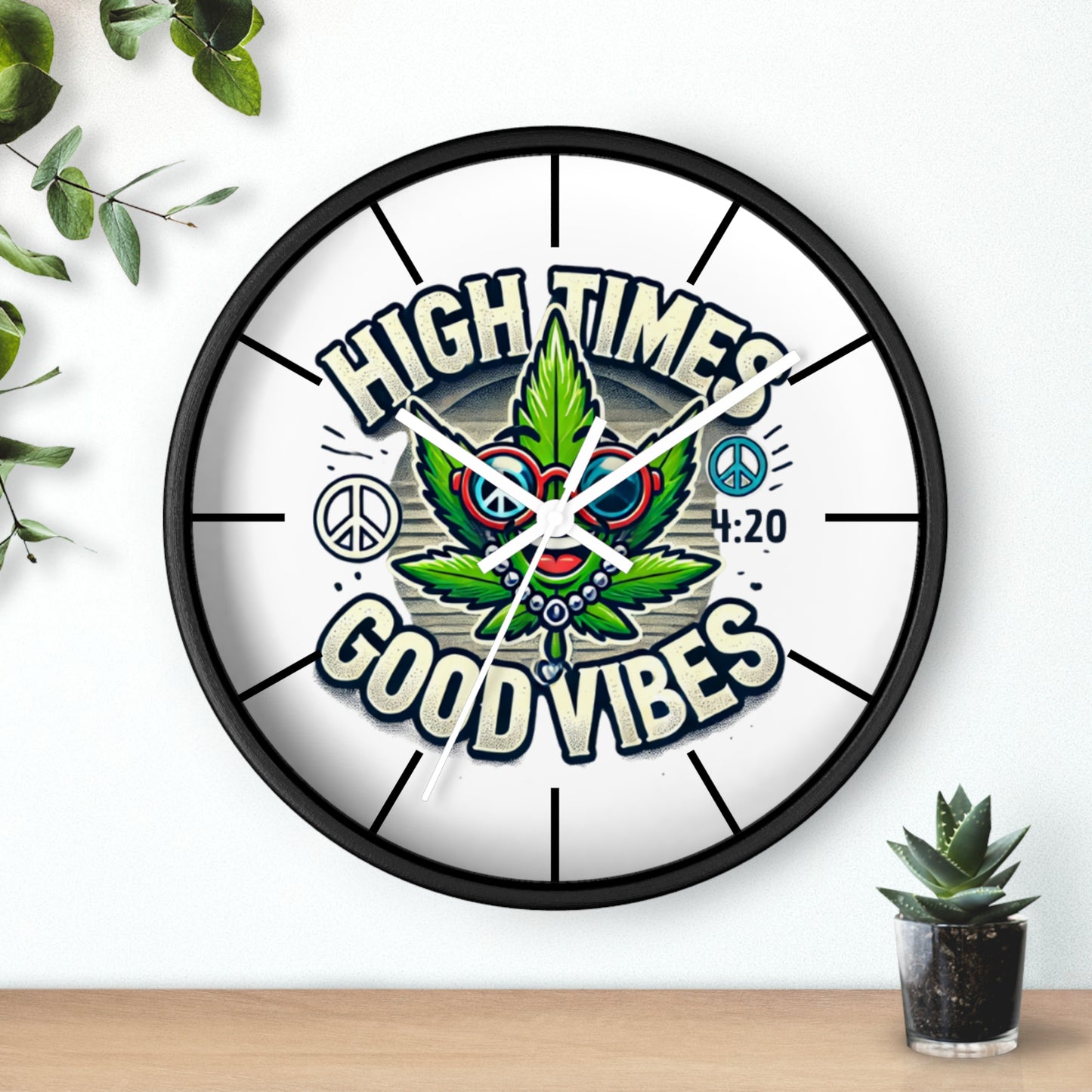 High AF Wall Clock – Trippy Weed Art, 420 Party Decor, Psychedelic Vibe for Chill Spaces