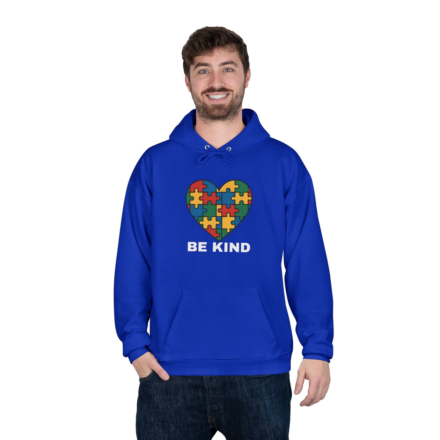 Autism Awareness Hoodie โ Kindness Puzzle Heart Eco-Friendly Unisex Sweatshirt