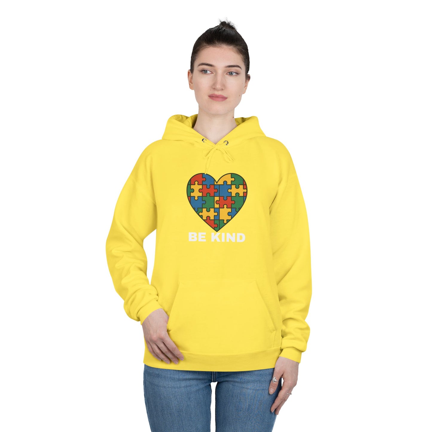 Autism Awareness Hoodie โ Kindness Puzzle Heart Eco-Friendly Unisex Sweatshirt
