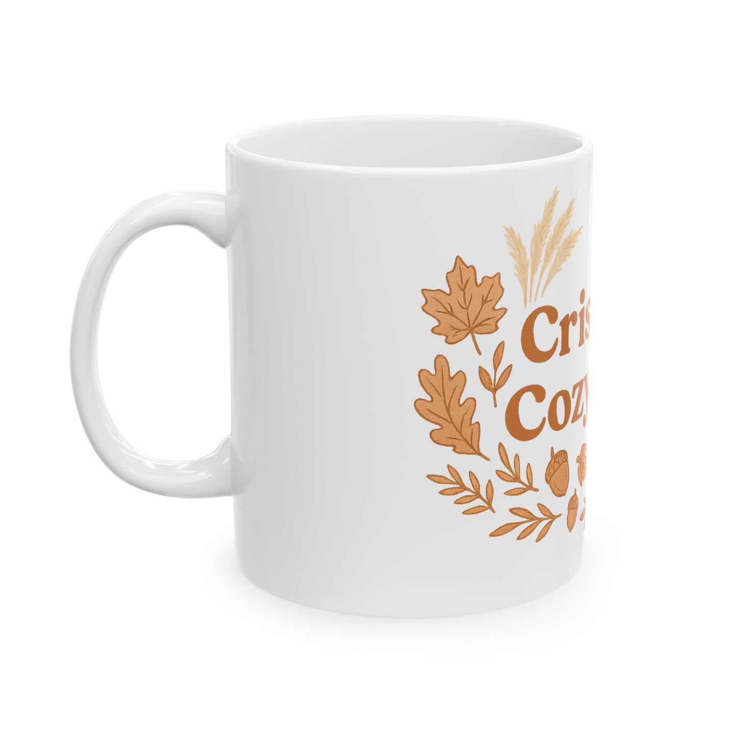 Cozy Fall Mug | Crisp Air Cozy Vibes Ceramic Cup, Autumn Drinkware