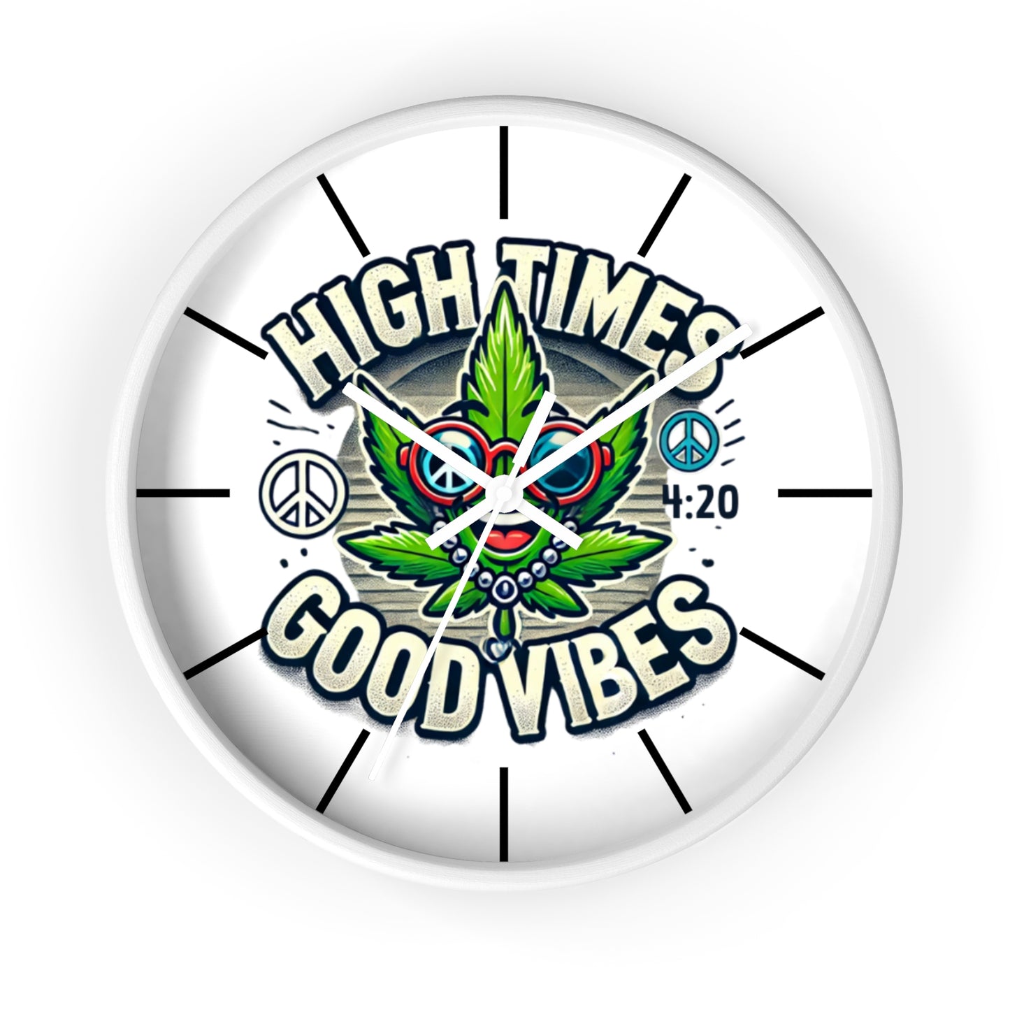 High AF Wall Clock – Trippy Weed Art, 420 Party Decor, Psychedelic Vibe for Chill Spaces