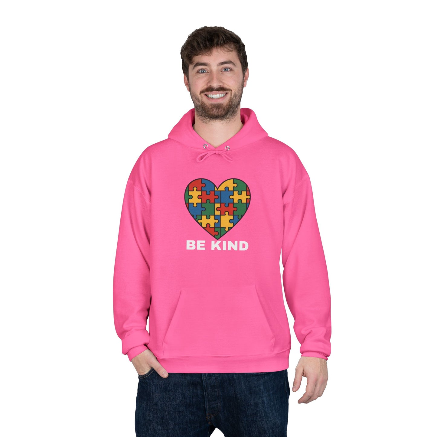 Autism Awareness Hoodie โ Kindness Puzzle Heart Eco-Friendly Unisex Sweatshirt