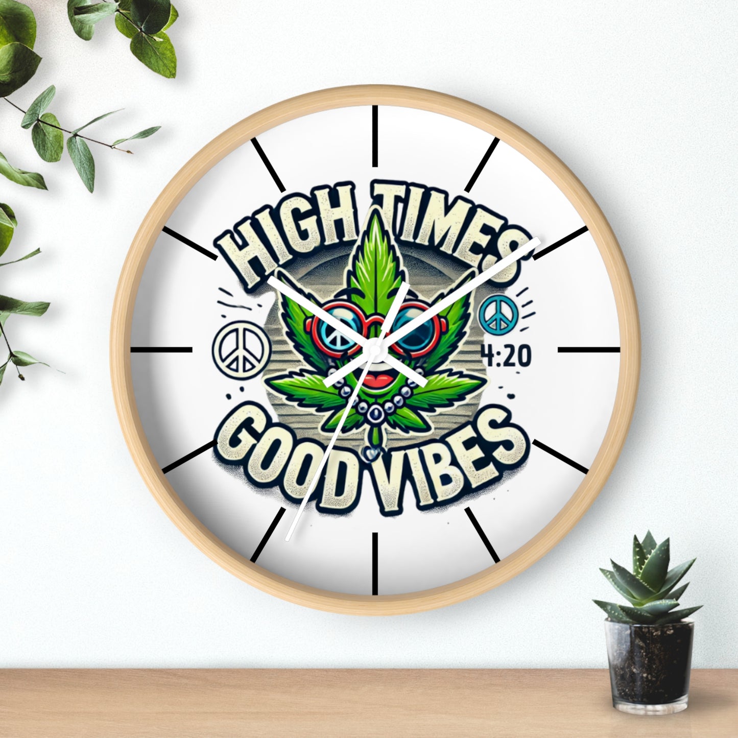 High AF Wall Clock – Trippy Weed Art, 420 Party Decor, Psychedelic Vibe for Chill Spaces