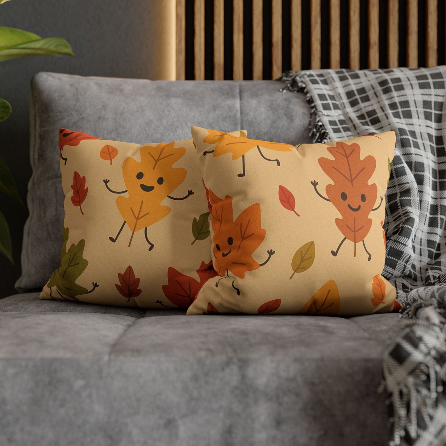 Cozy Autumn Pillow | Leaf Print Cushion Cover, Seasonal Home Accent, Thanksgiving Gift