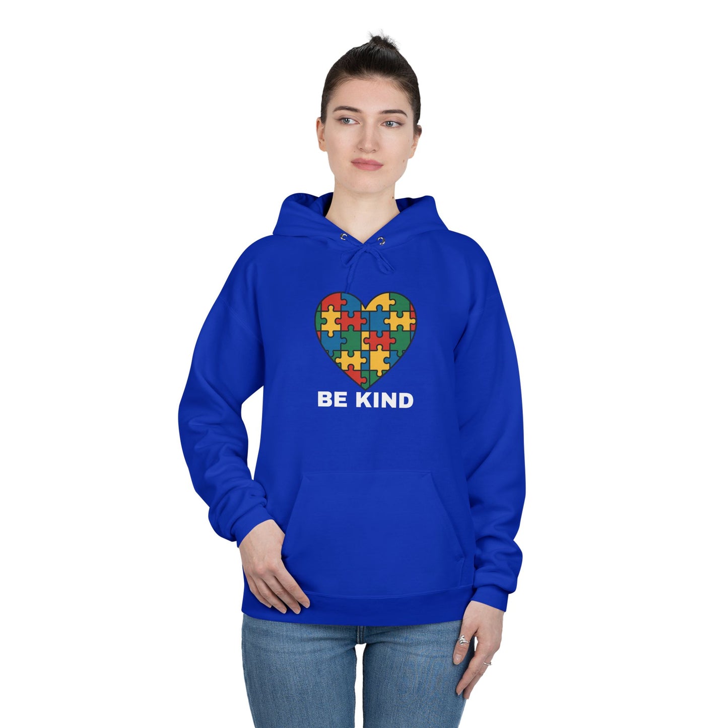 Autism Awareness Hoodie โ Kindness Puzzle Heart Eco-Friendly Unisex Sweatshirt