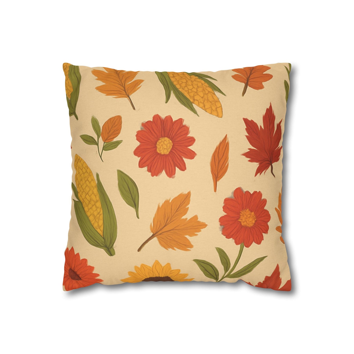 Autumn Floral Pillowcase, Cozy Home Decor, Fall Accent Cushion Case, Seasonal Throw Pillow, Thanksgiving Gift Idea