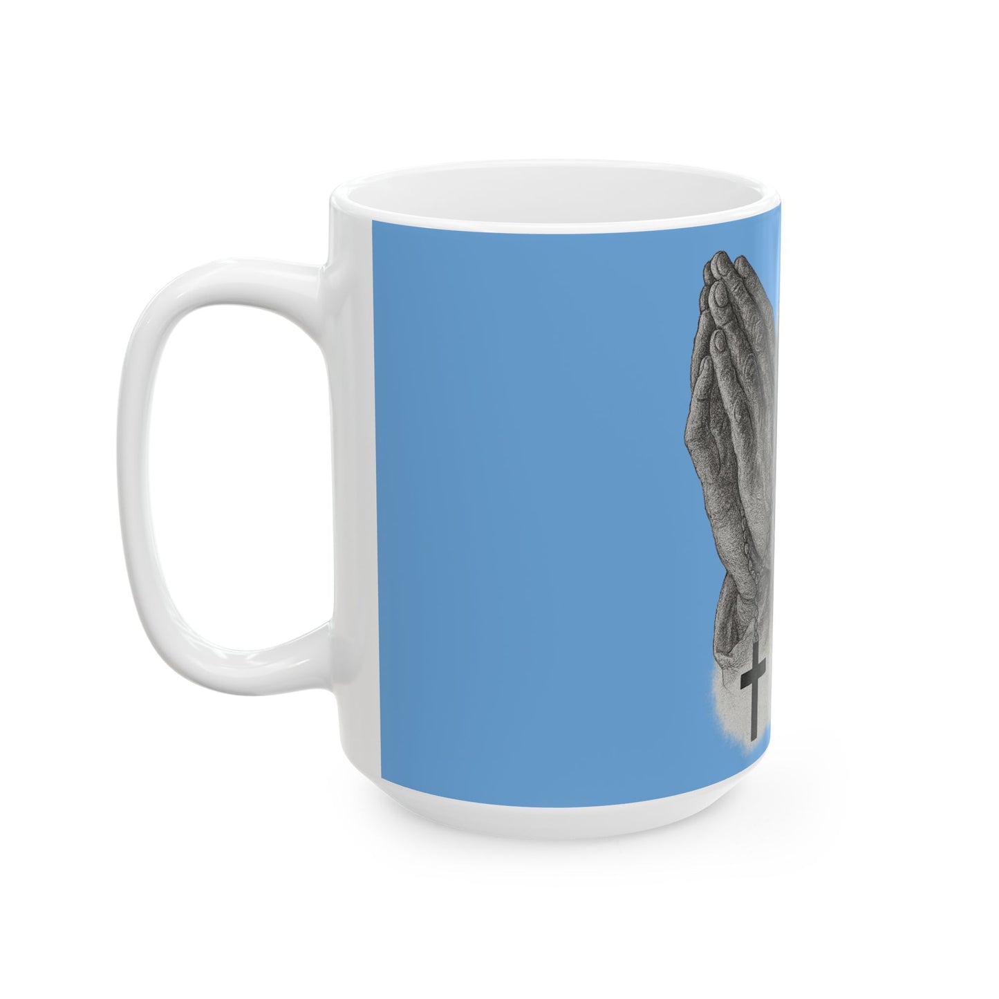 Inspirational Christian Mug | Praying Hands and Cross “Such a Time as This”