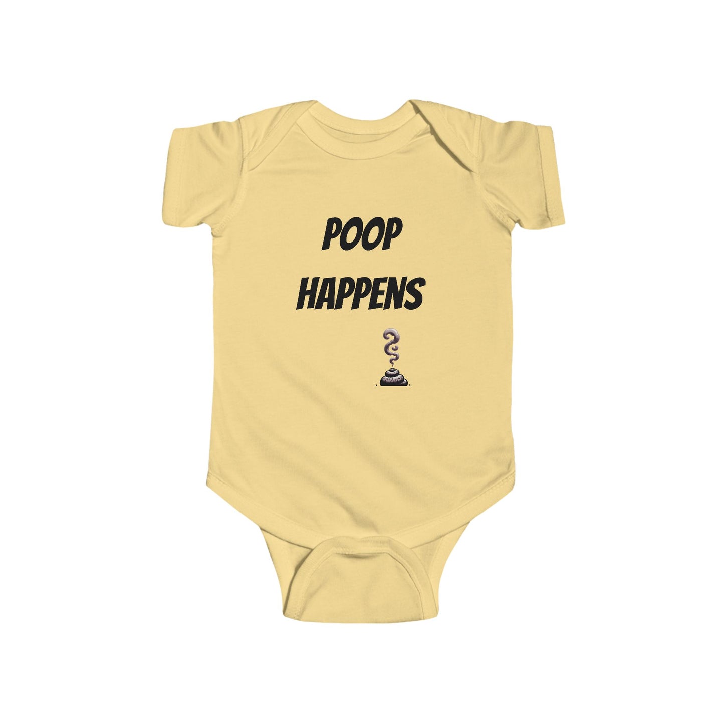Funny Baby Onesie – “Poop Happens” Infant Bodysuit, Cute Newborn Gift