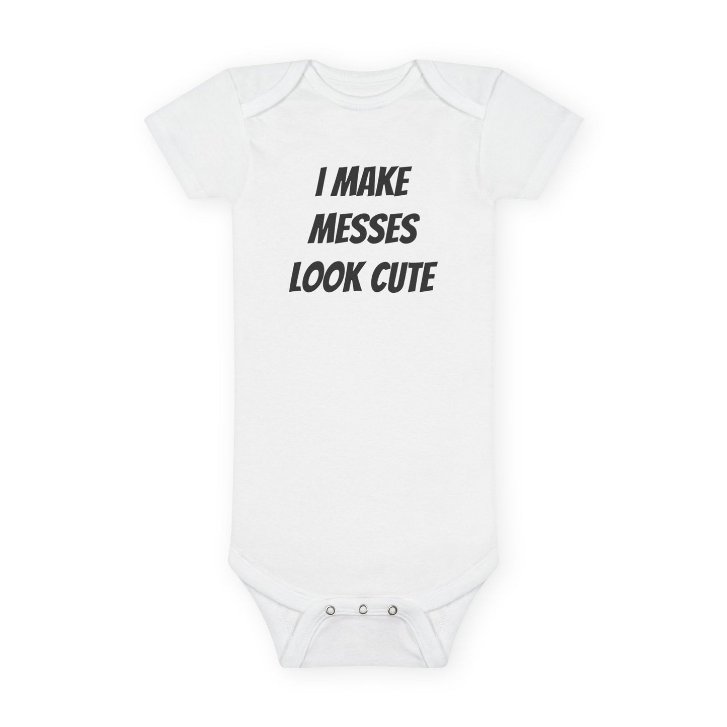 Funny Baby Onesie – “I Make Messes Look Cute” Newborn Outfit, Baby Shower Gift