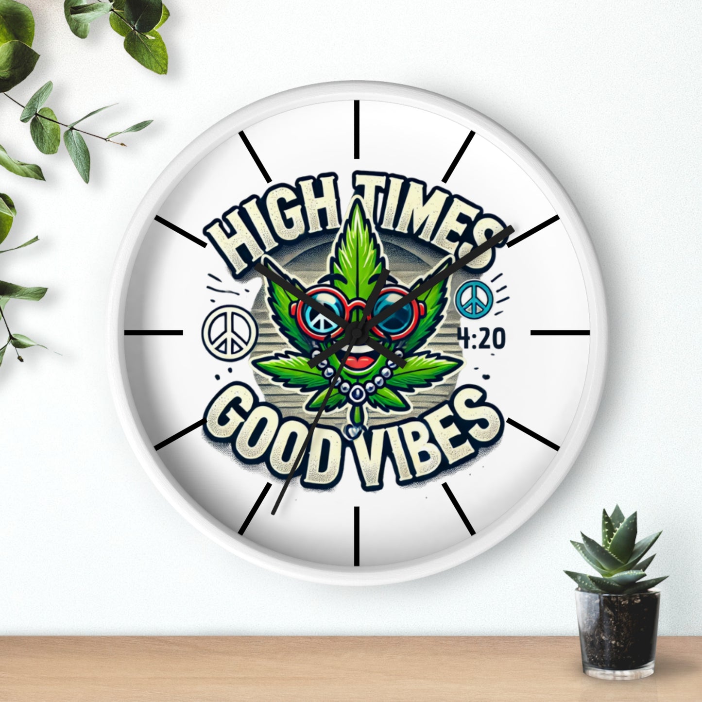 High AF Wall Clock – Trippy Weed Art, 420 Party Decor, Psychedelic Vibe for Chill Spaces