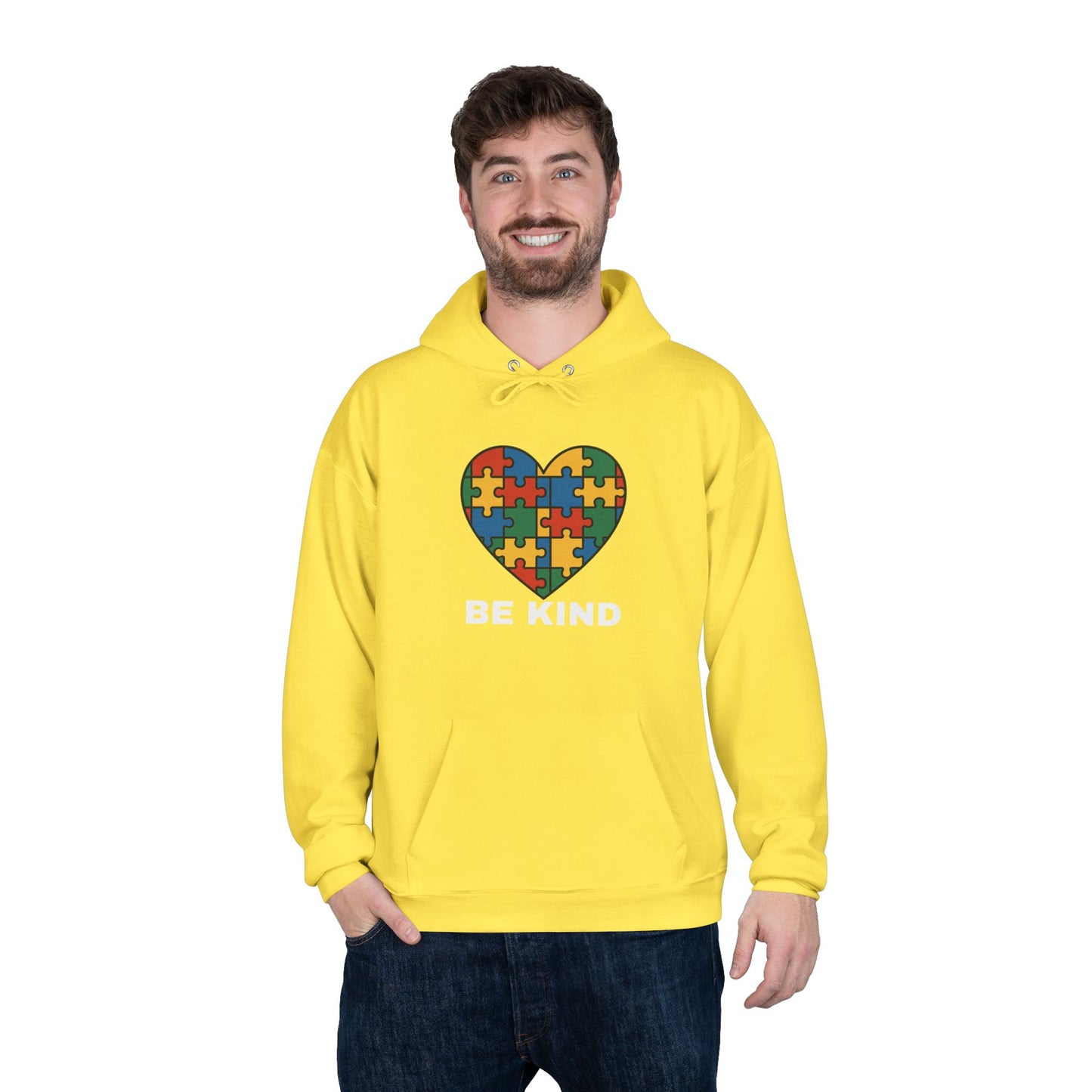 Autism Awareness Hoodie โ Kindness Puzzle Heart Eco-Friendly Unisex Sweatshirt