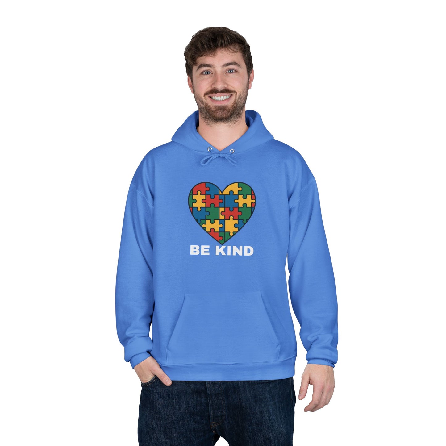 Autism Awareness Hoodie โ Kindness Puzzle Heart Eco-Friendly Unisex Sweatshirt