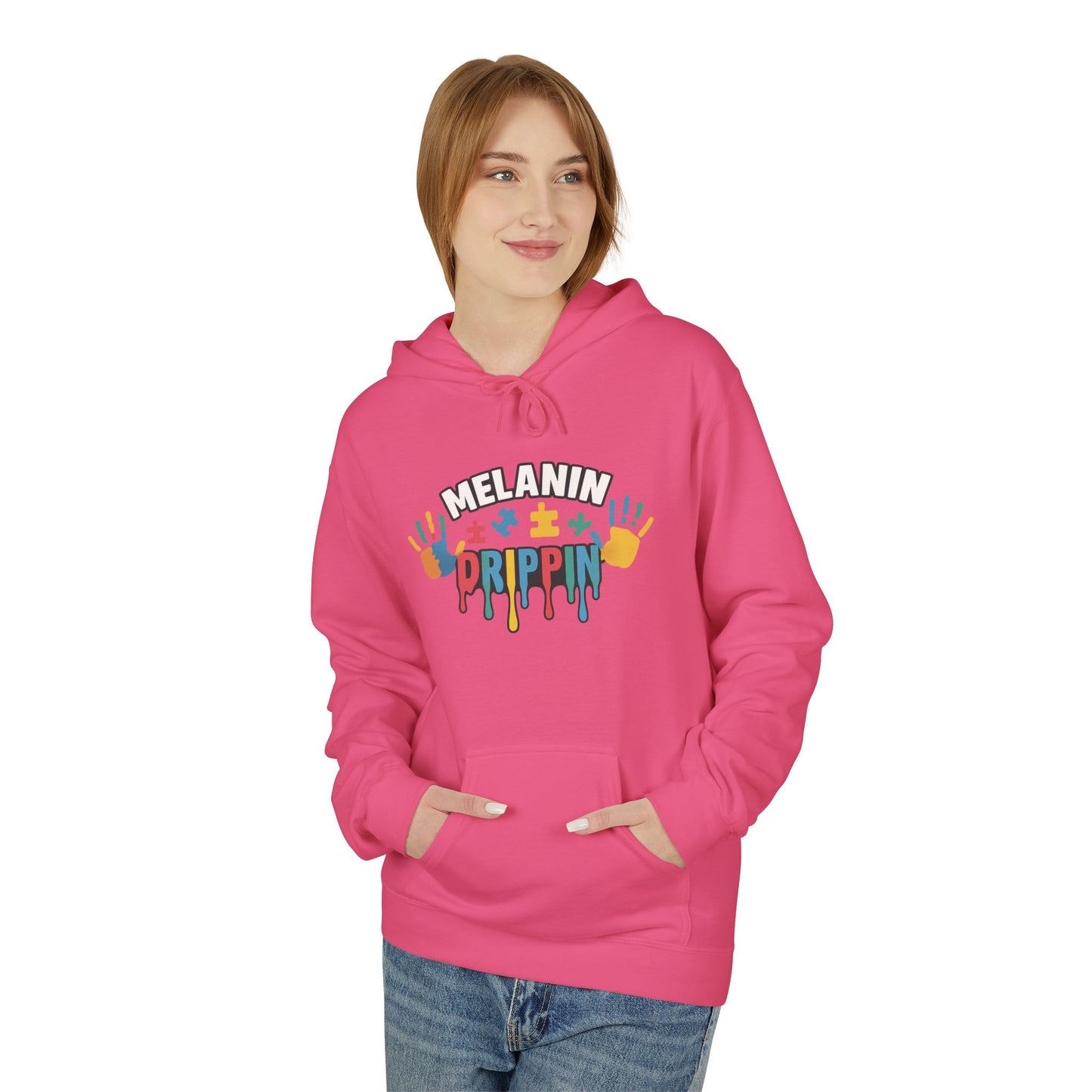 Melanin Poppin' Fleece Hoodie – All-Season Comfort & Inclusive Style