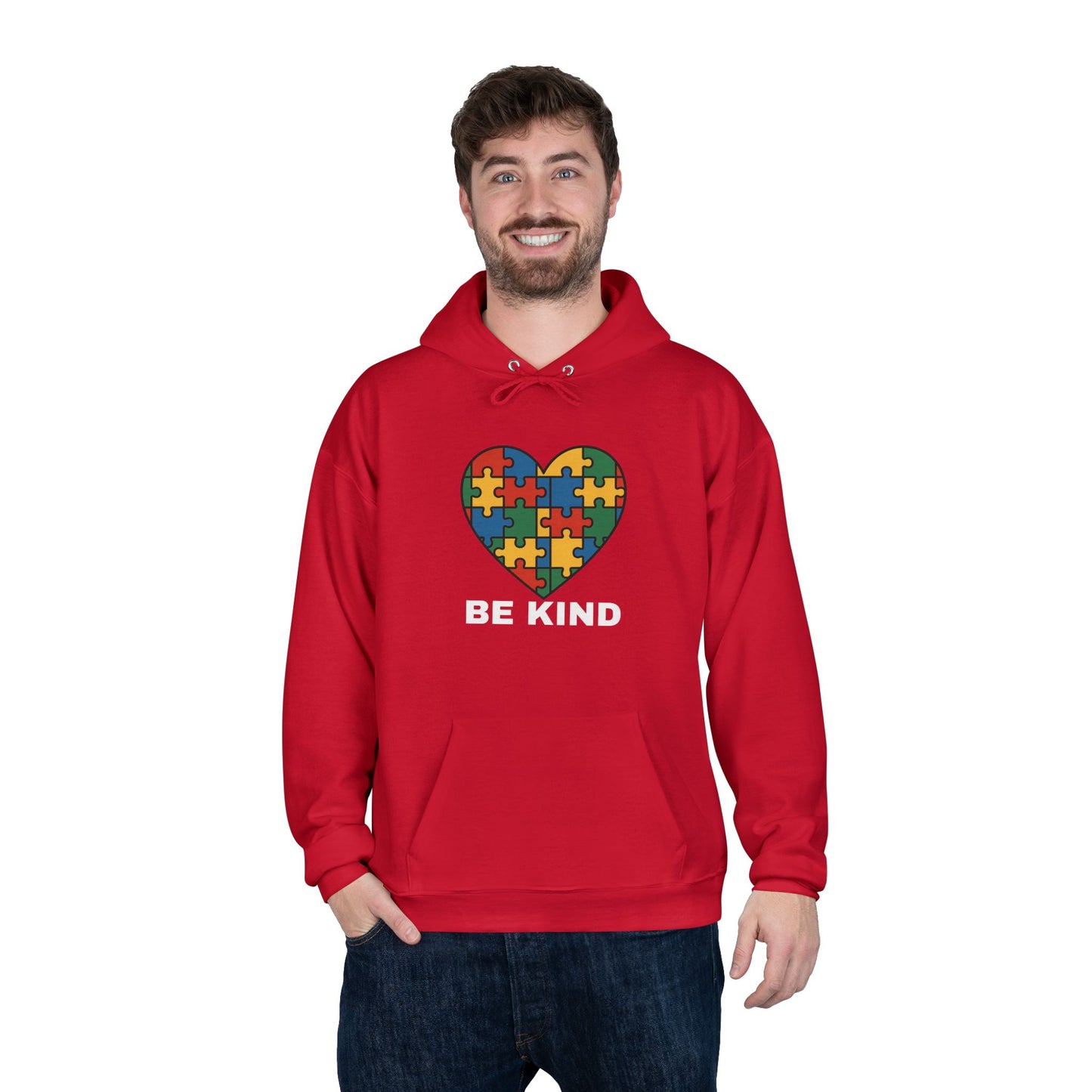 Autism Awareness Hoodie โ Kindness Puzzle Heart Eco-Friendly Unisex Sweatshirt
