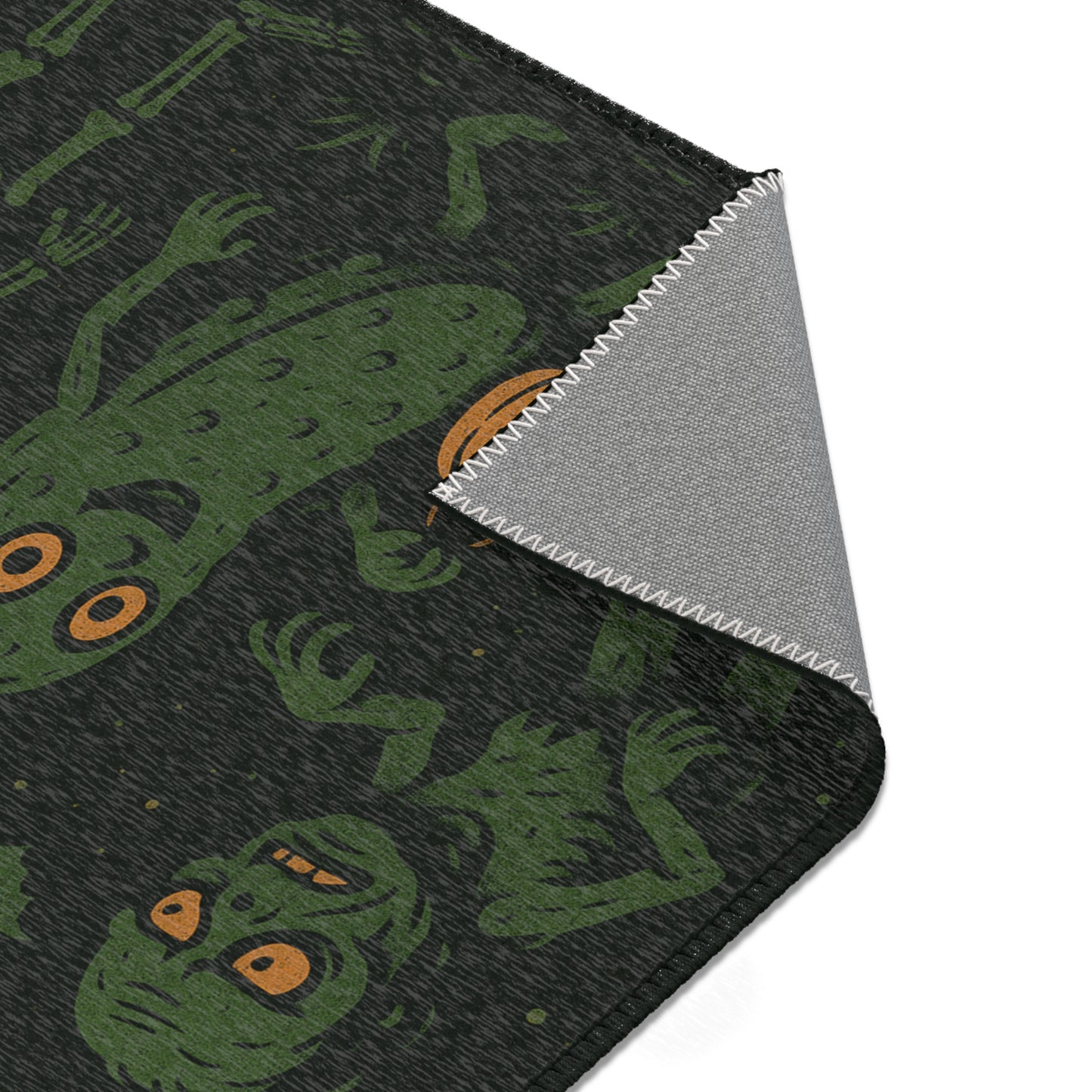 Spooky Pickle Monster Rug Halloween Area Carpet for Creepy-Cute Vibes & Haunted Decor!