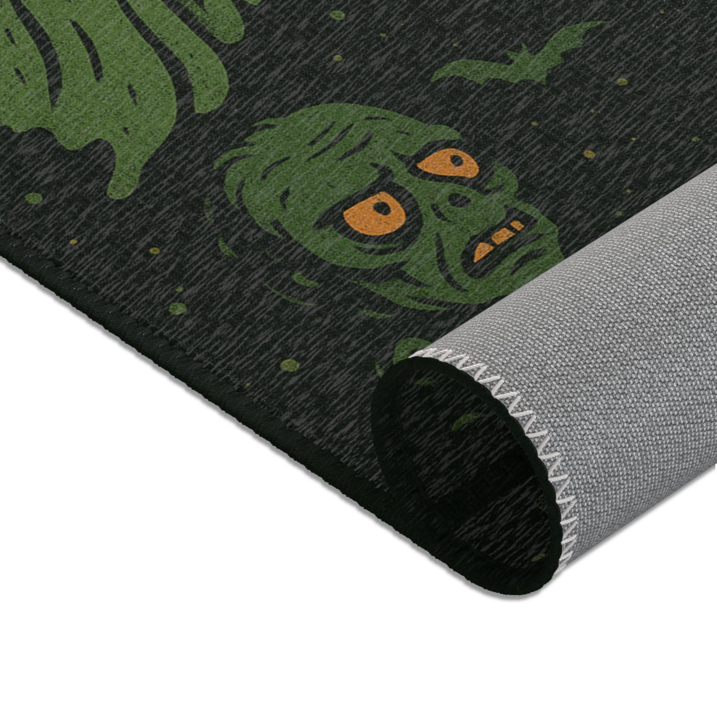 Spooky Pickle Monster Rug Halloween Area Carpet for Creepy-Cute Vibes & Haunted Decor!
