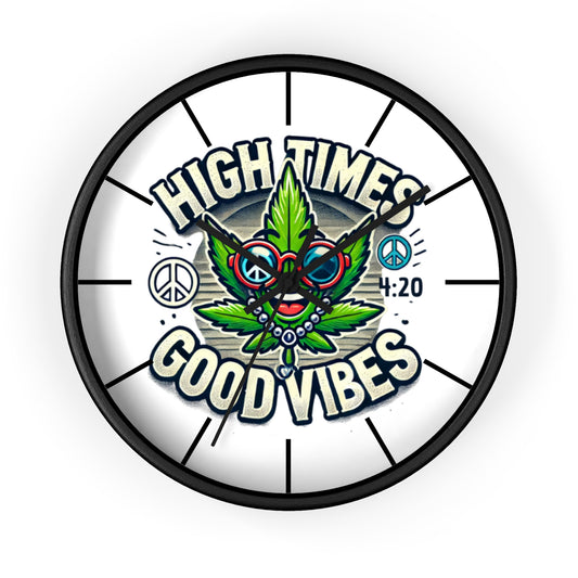High AF Wall Clock – Trippy Weed Art, 420 Party Decor, Psychedelic Vibe for Chill Spaces